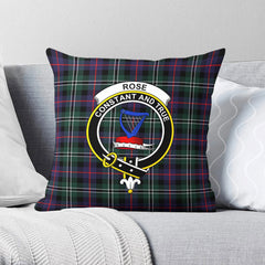 Rose Hunting Modern Tartan Crest Pillow Cover