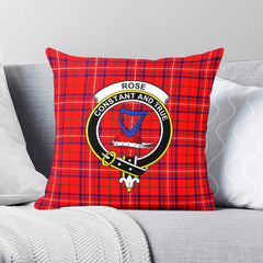 Rose Modern Tartan Crest Pillow Cover