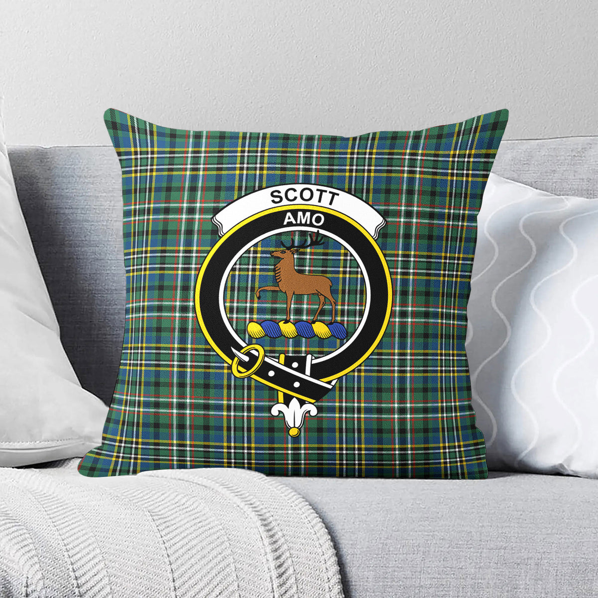 Scott Green Ancient Tartan Crest Pillow Cover