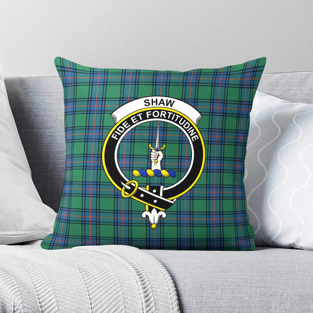 Shaw Ancient Tartan Crest Pillow Cover