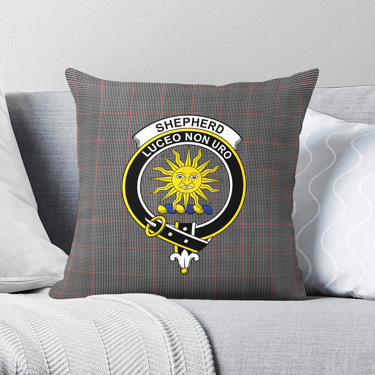 Shepherd Tartan Crest Pillow Cover