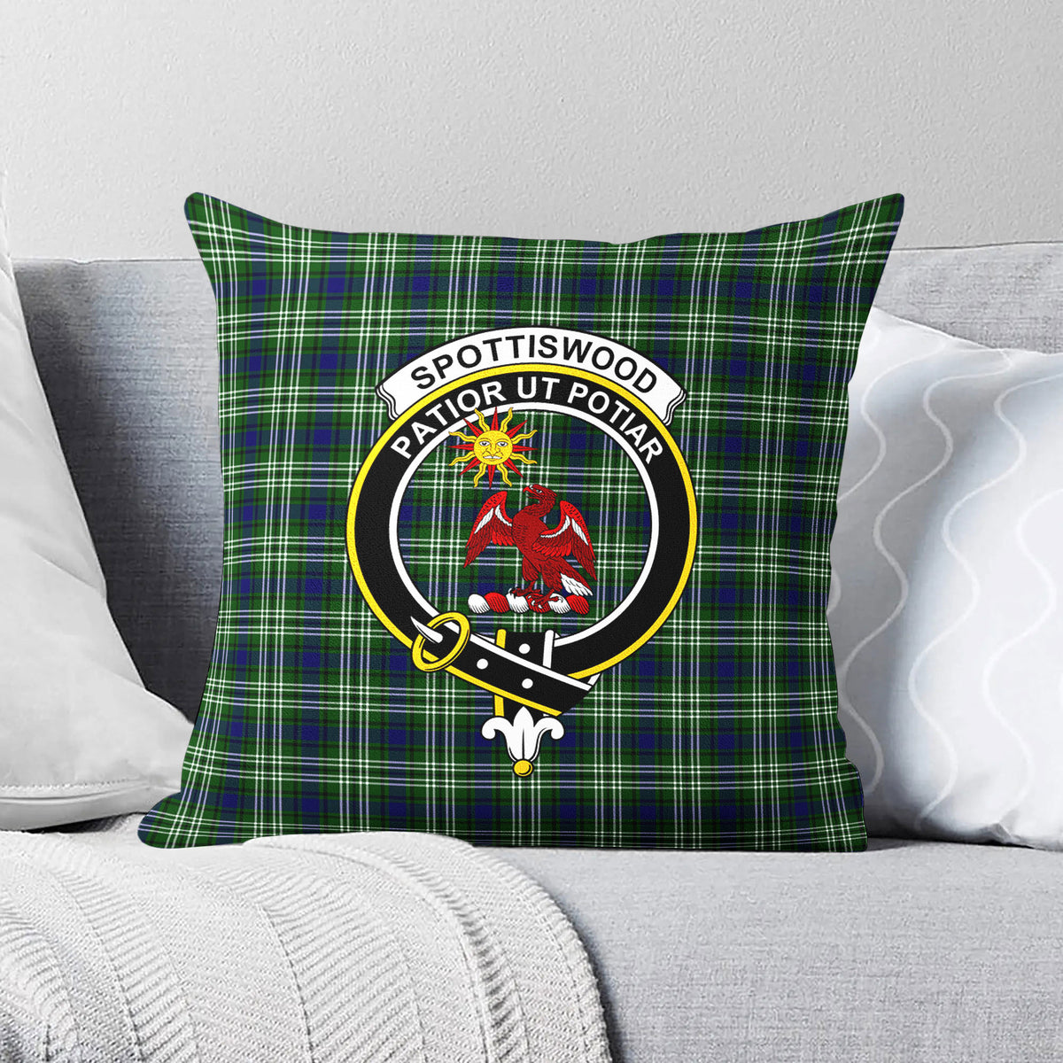 Spottiswood Tartan Crest Pillow Cover