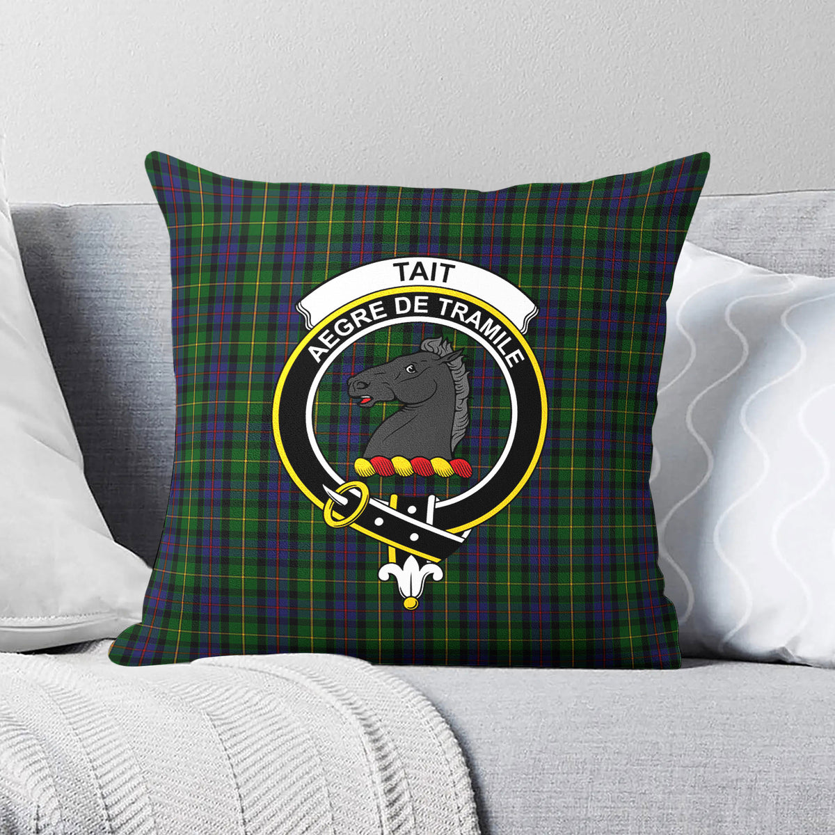 Tait Tartan Crest Pillow Cover