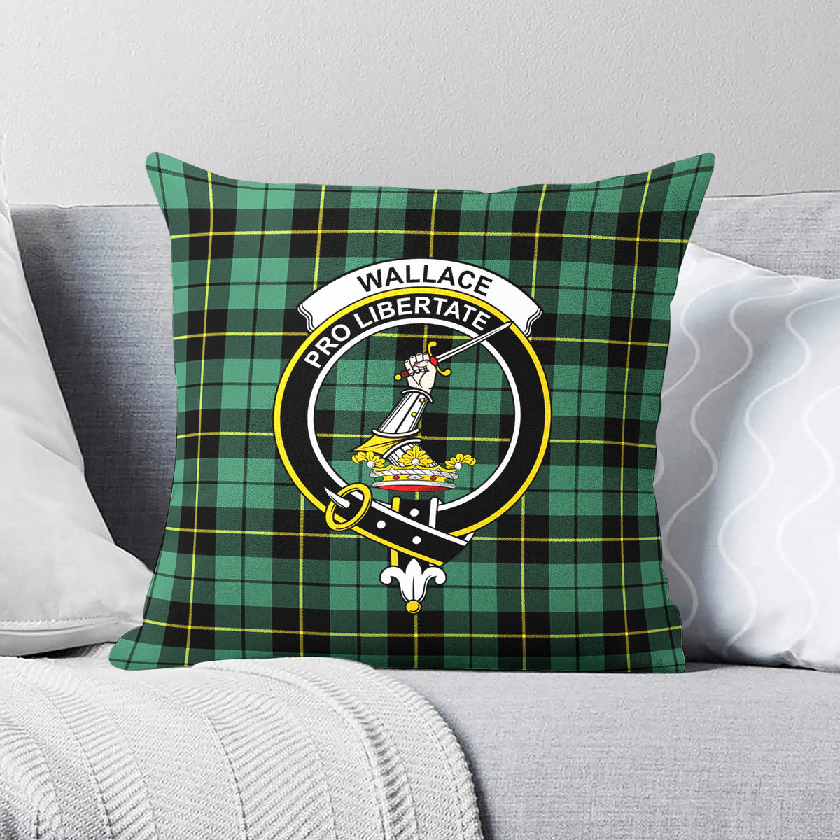 Wallace Hunting Ancient Tartan Crest Pillow Cover