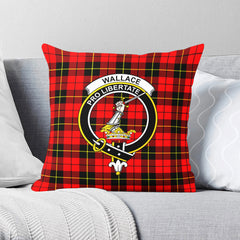 Wallace Hunting Red Tartan Crest Pillow Cover