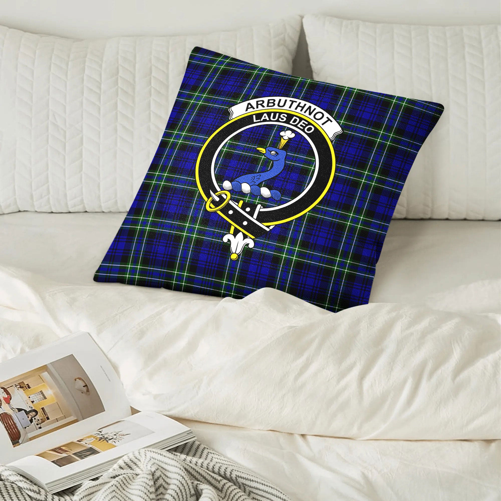 Arbuthnot Modern Tartan Crest Pillow Cover