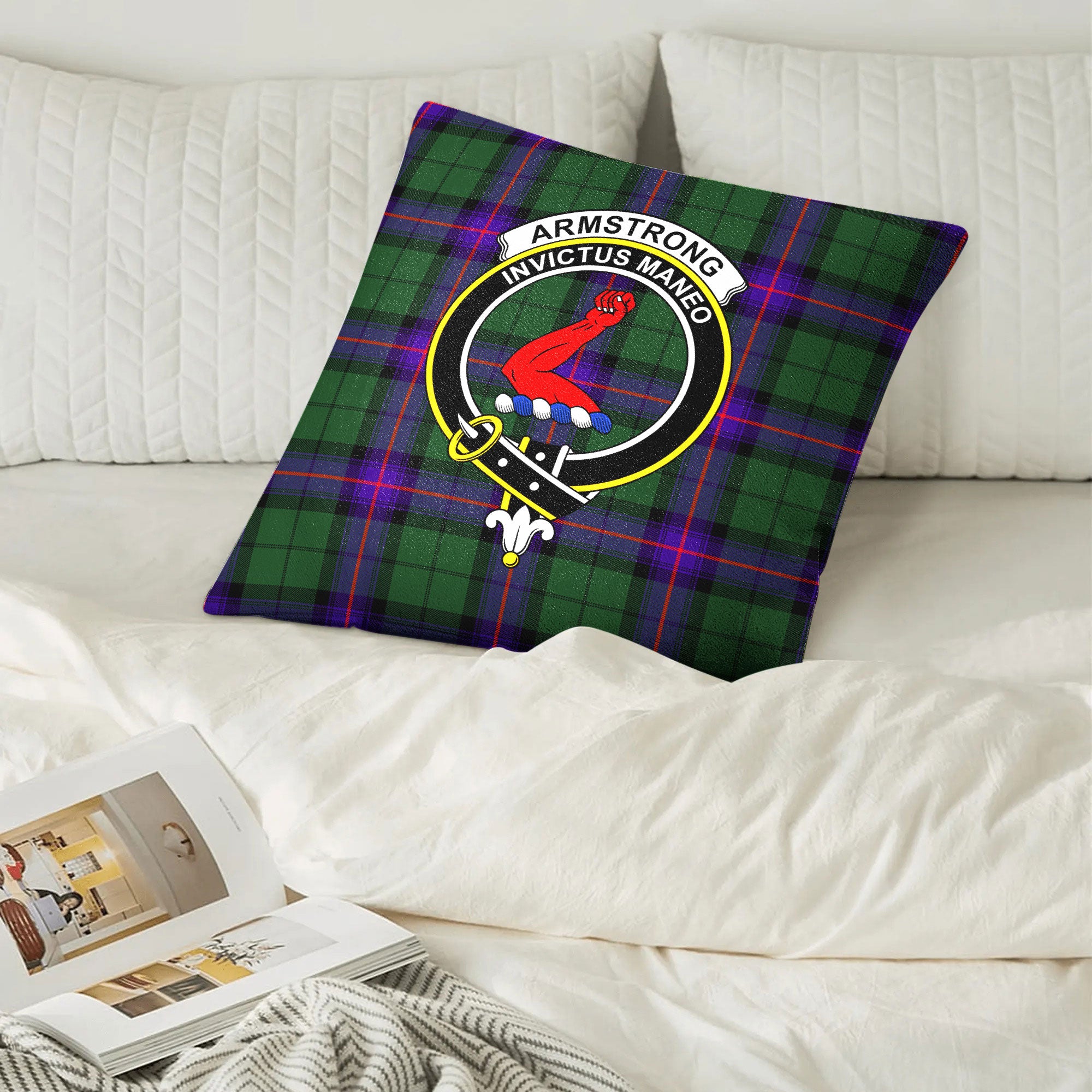 Armstrong Modern Tartan Crest Pillow Cover