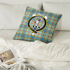 Balfour Blue Tartan Crest Pillow Cover