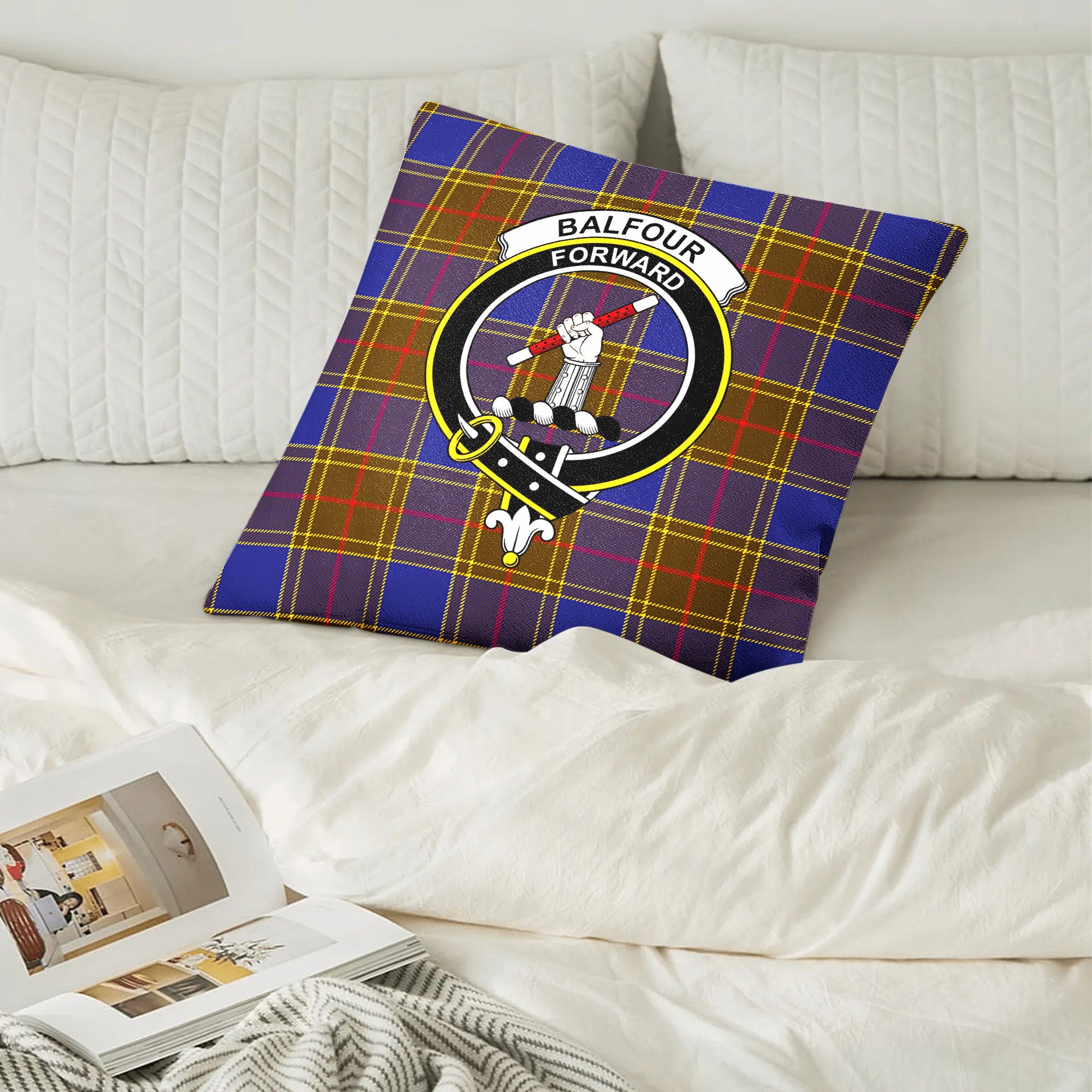 Balfour Modern Tartan Crest Pillow Cover