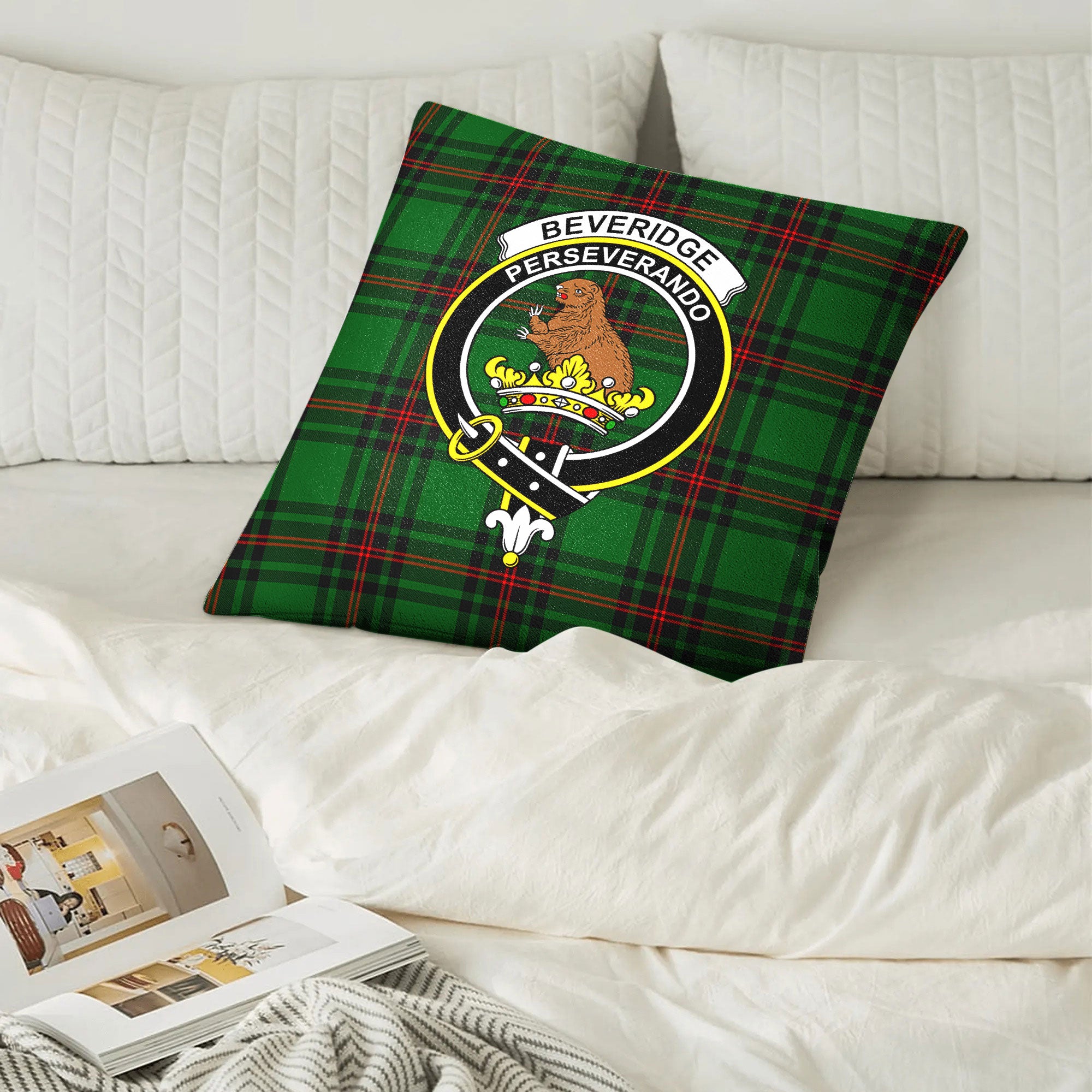 Beveridge Tartan Crest Pillow Cover