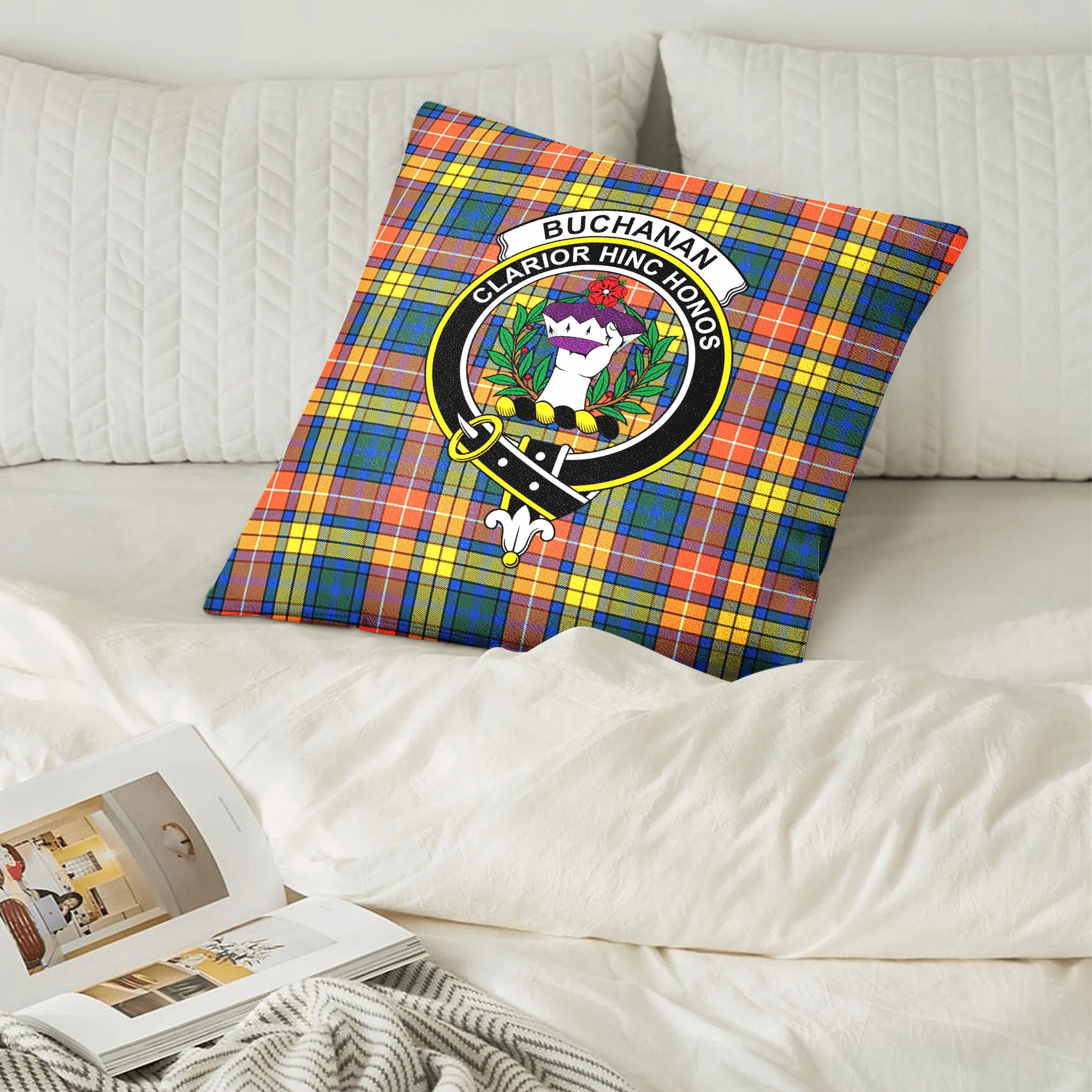 Buchanan Ancient Tartan Crest Pillow Cover