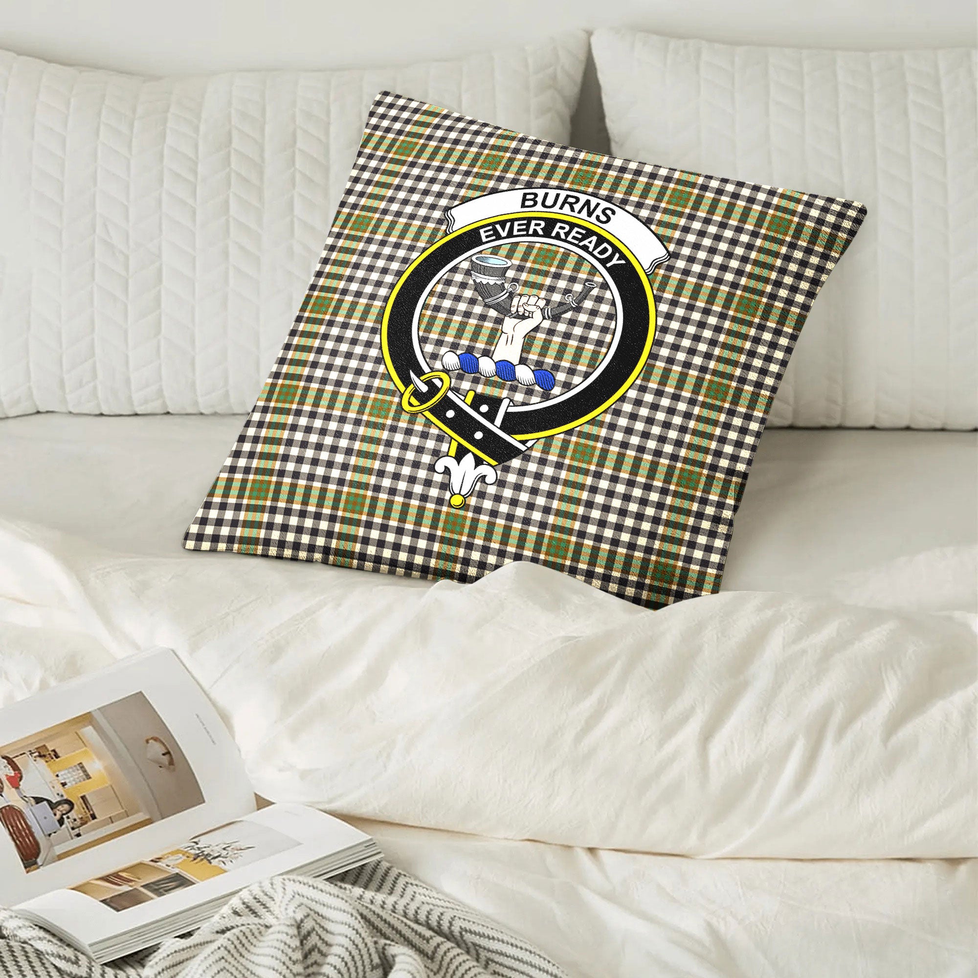 Burns Check Tartan Crest Pillow Cover