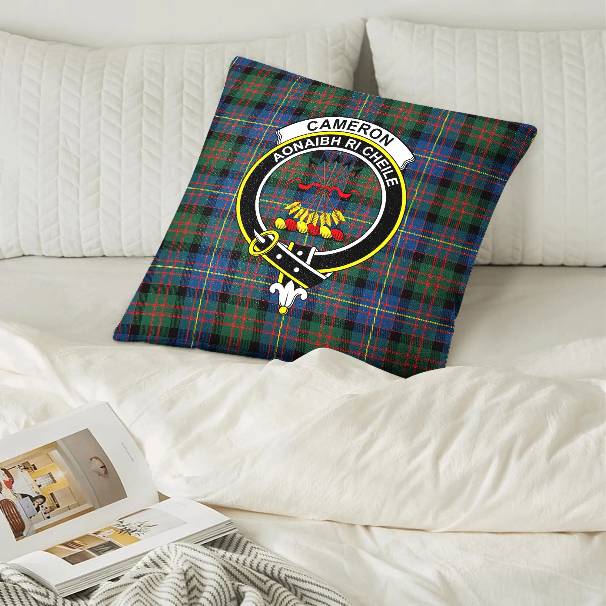 Cameron of Erracht Ancient Tartan Crest Pillow Cover