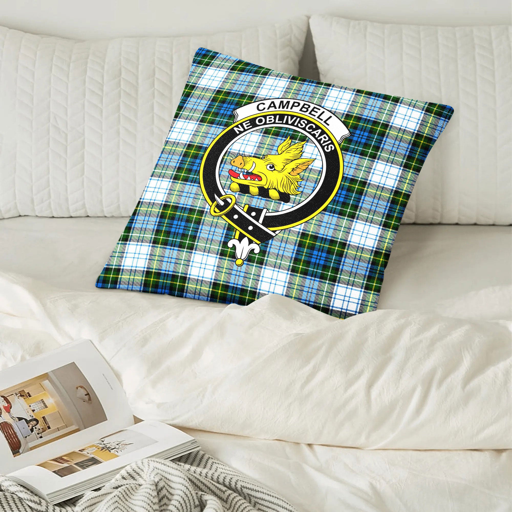 Campbell Dress Tartan Crest Pillow Cover