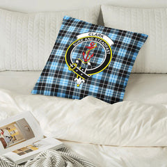 Clark Ancient Tartan Crest Pillow Cover