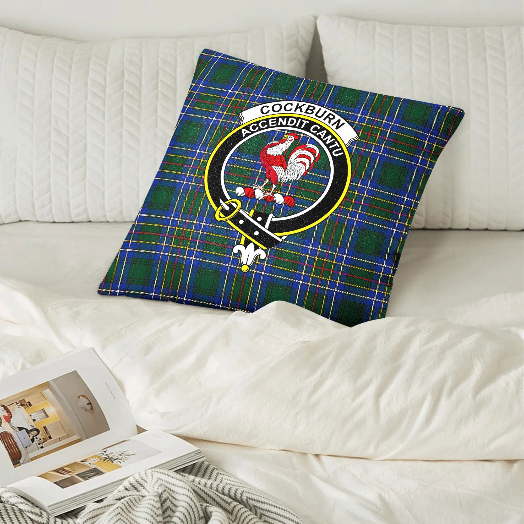 Cockburn Ancient Tartan Crest Pillow Cover