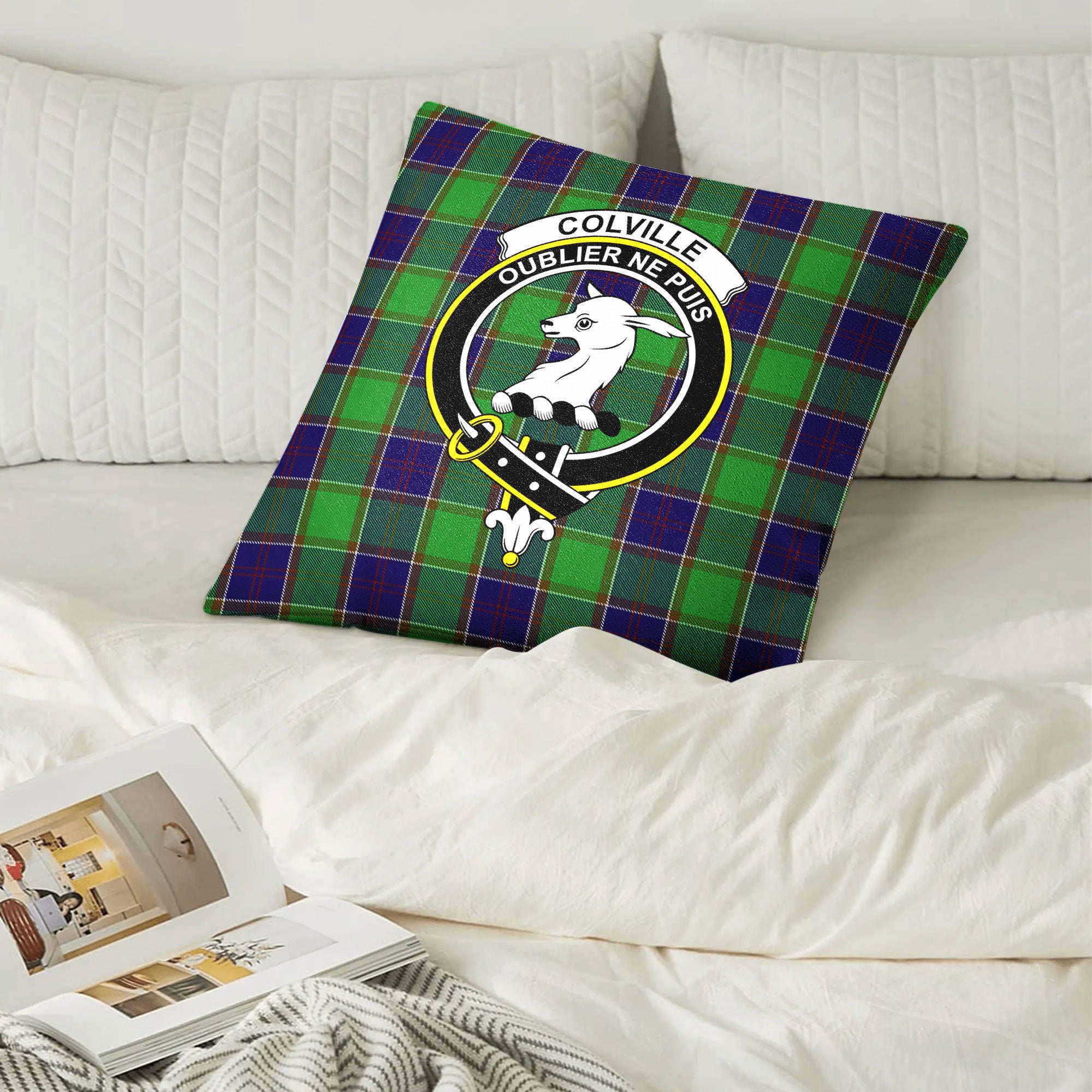 Colville Tartan Crest Pillow Cover