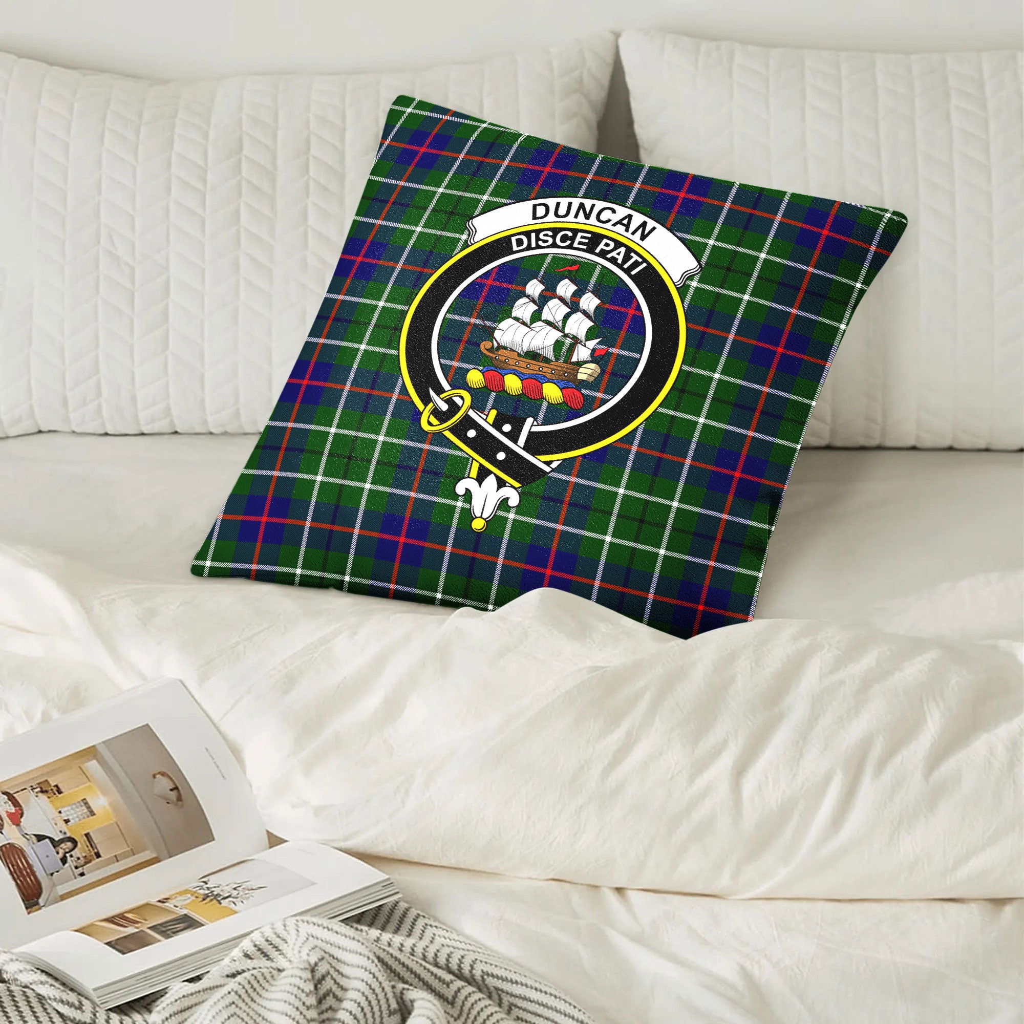 Duncan Modern Tartan Crest Pillow Cover