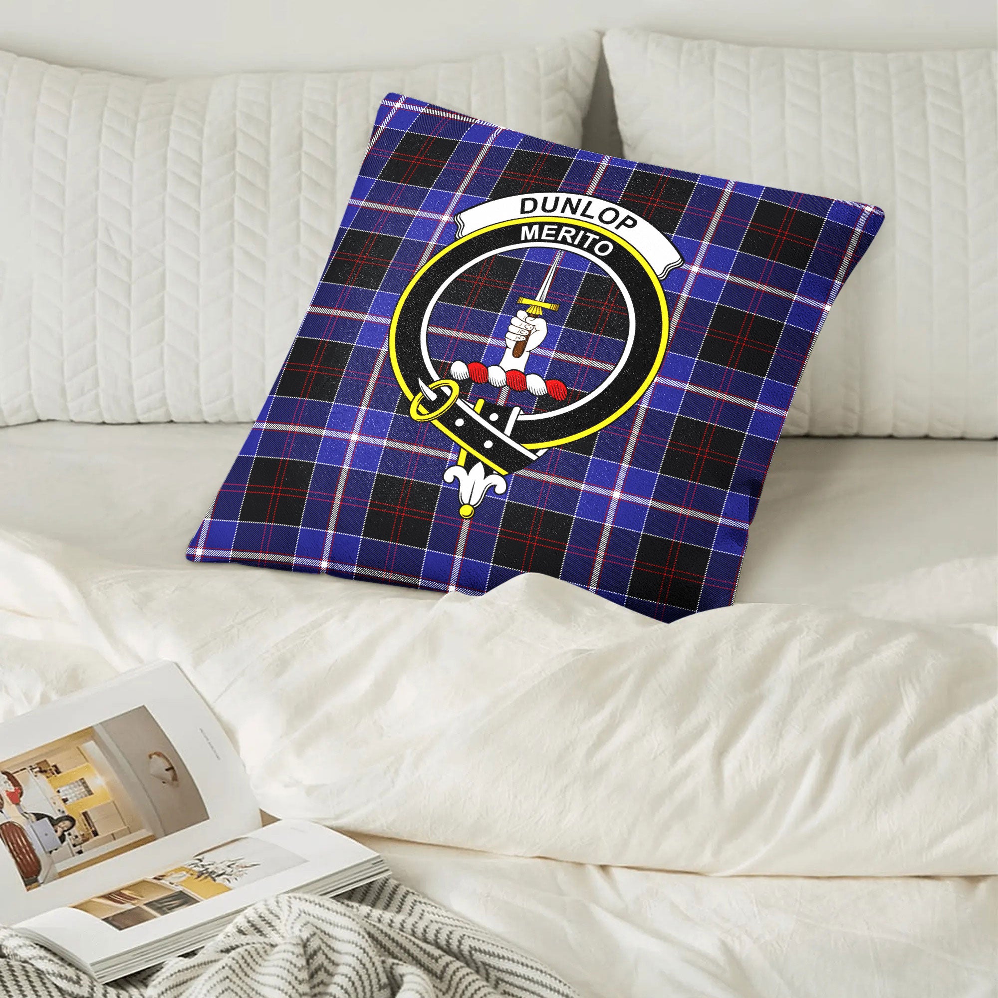 Dunlop Modern Tartan Crest Pillow Cover