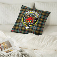 Farquharson Weathered Tartan Crest Pillow Cover