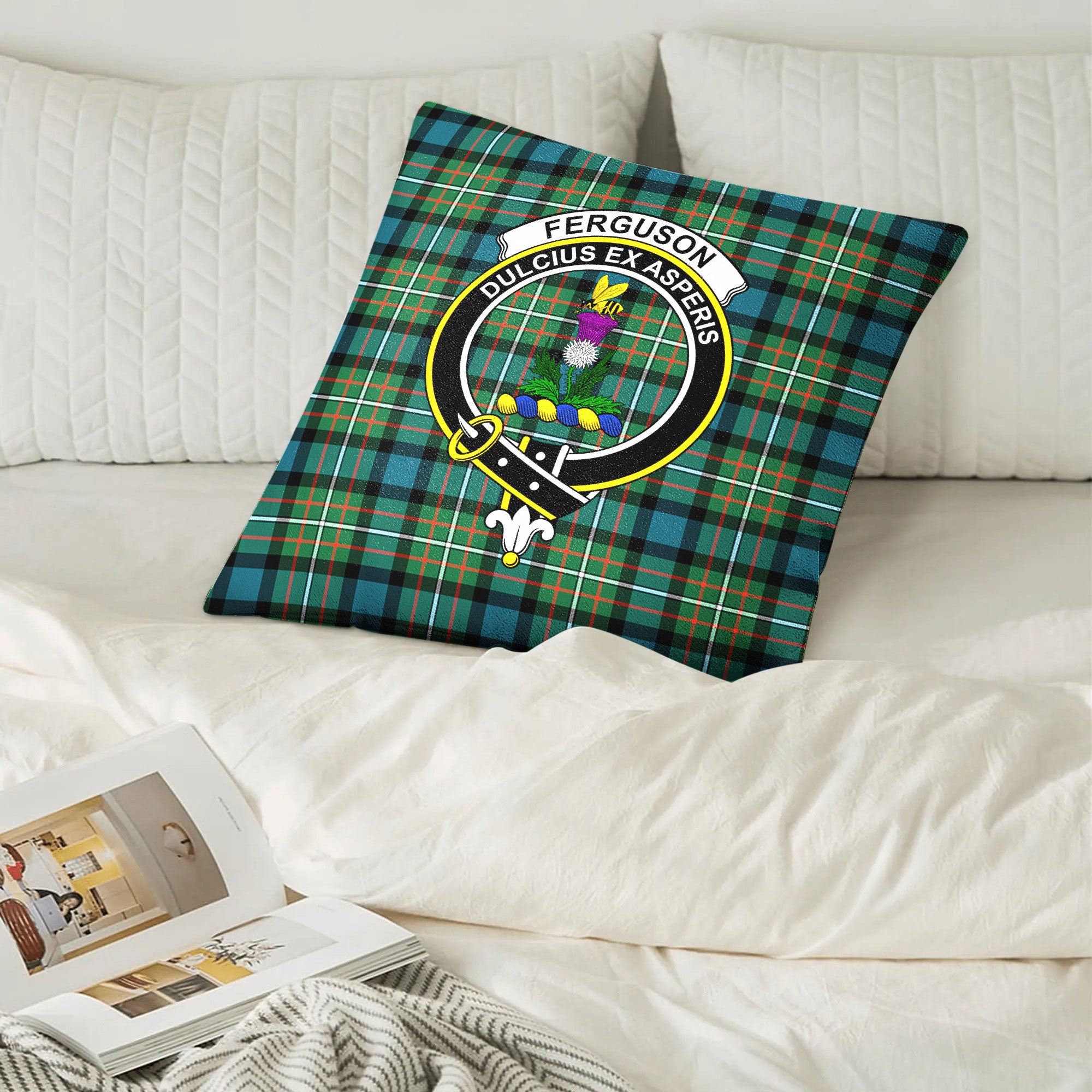 Ferguson Ancient Tartan Crest Pillow Cover