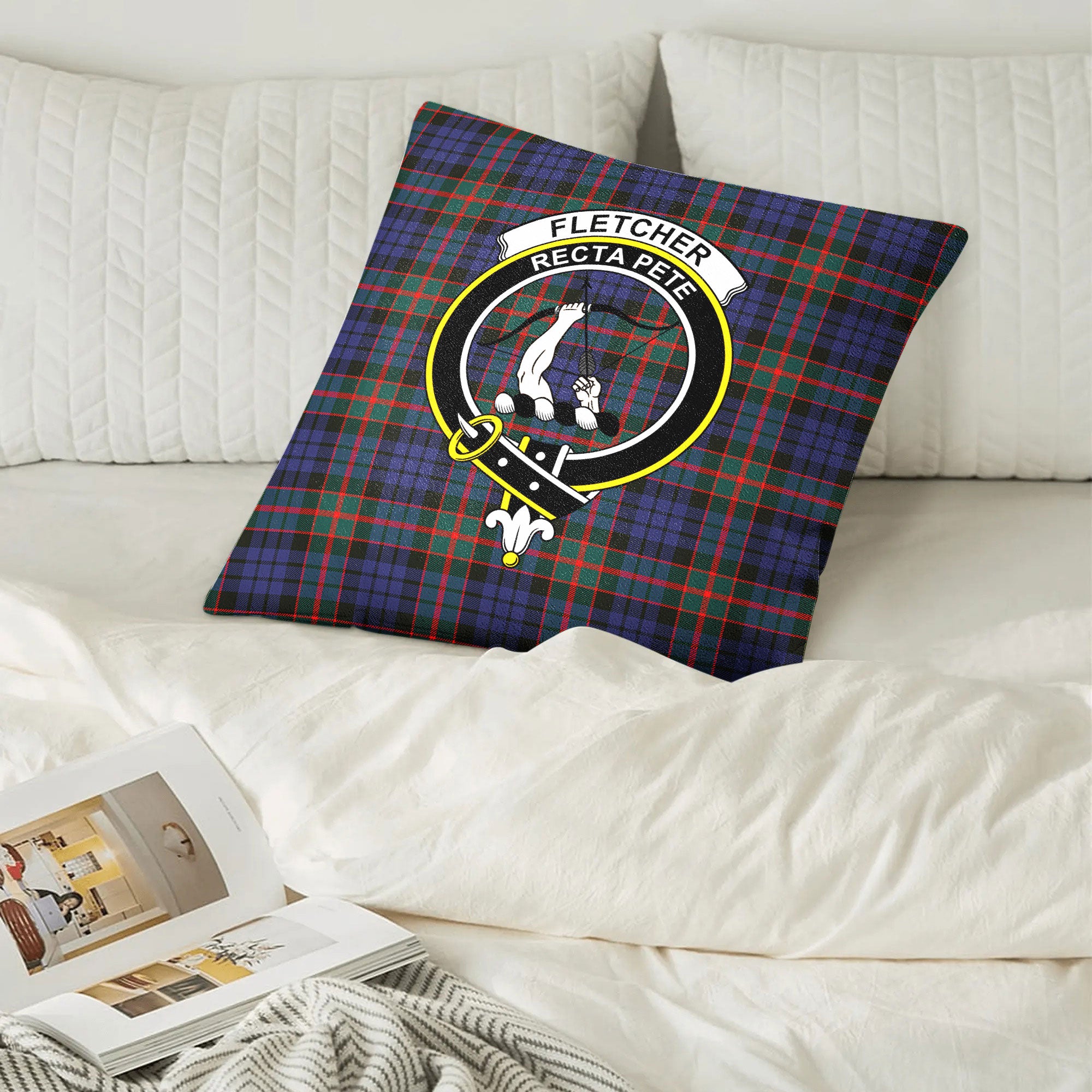 Fletcher of Dunans Tartan Crest Pillow Cover