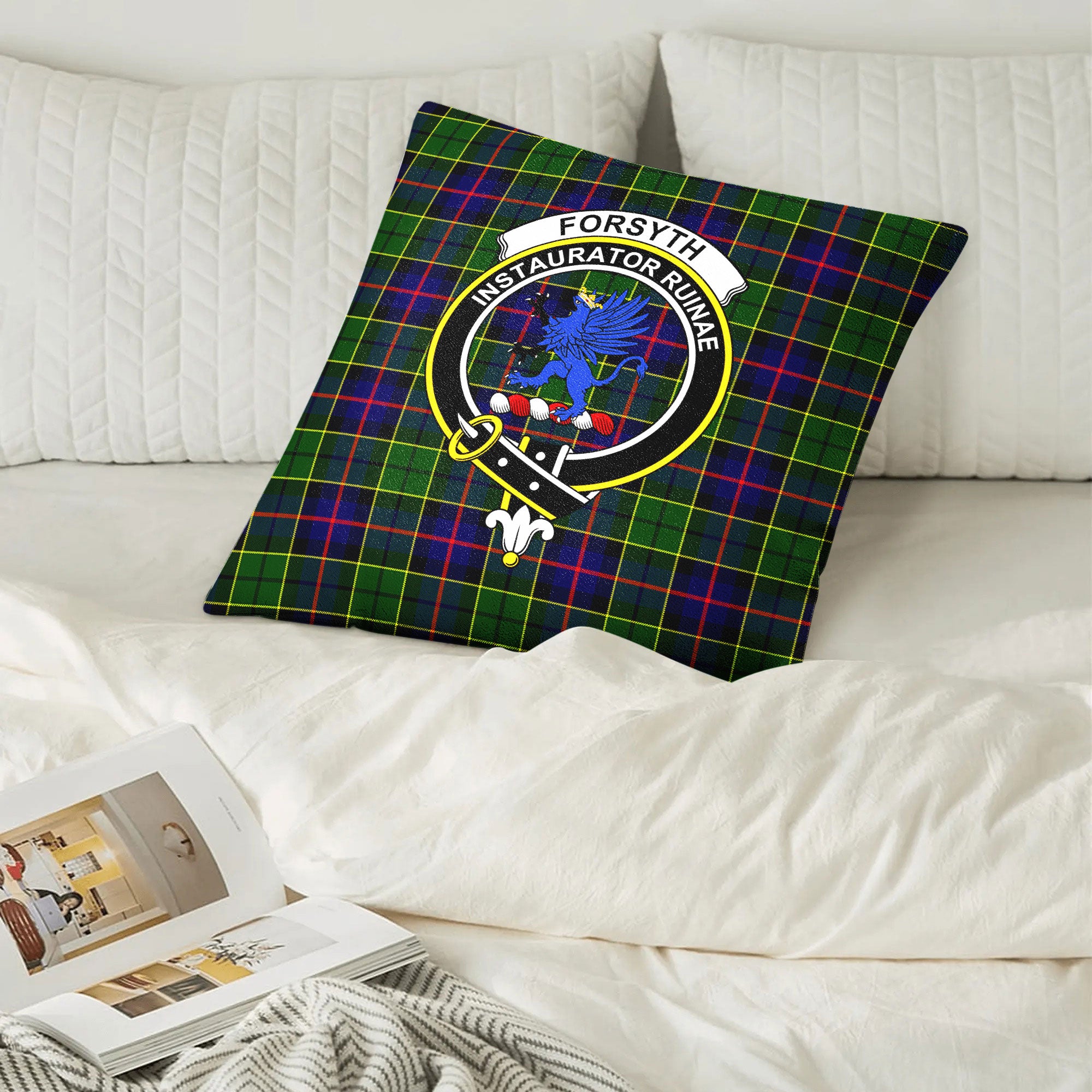 Forsyth Modern Tartan Crest Pillow Cover