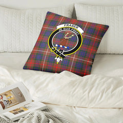 Fraser (of Lovat) Hunting Modern Tartan Crest Pillow Cover