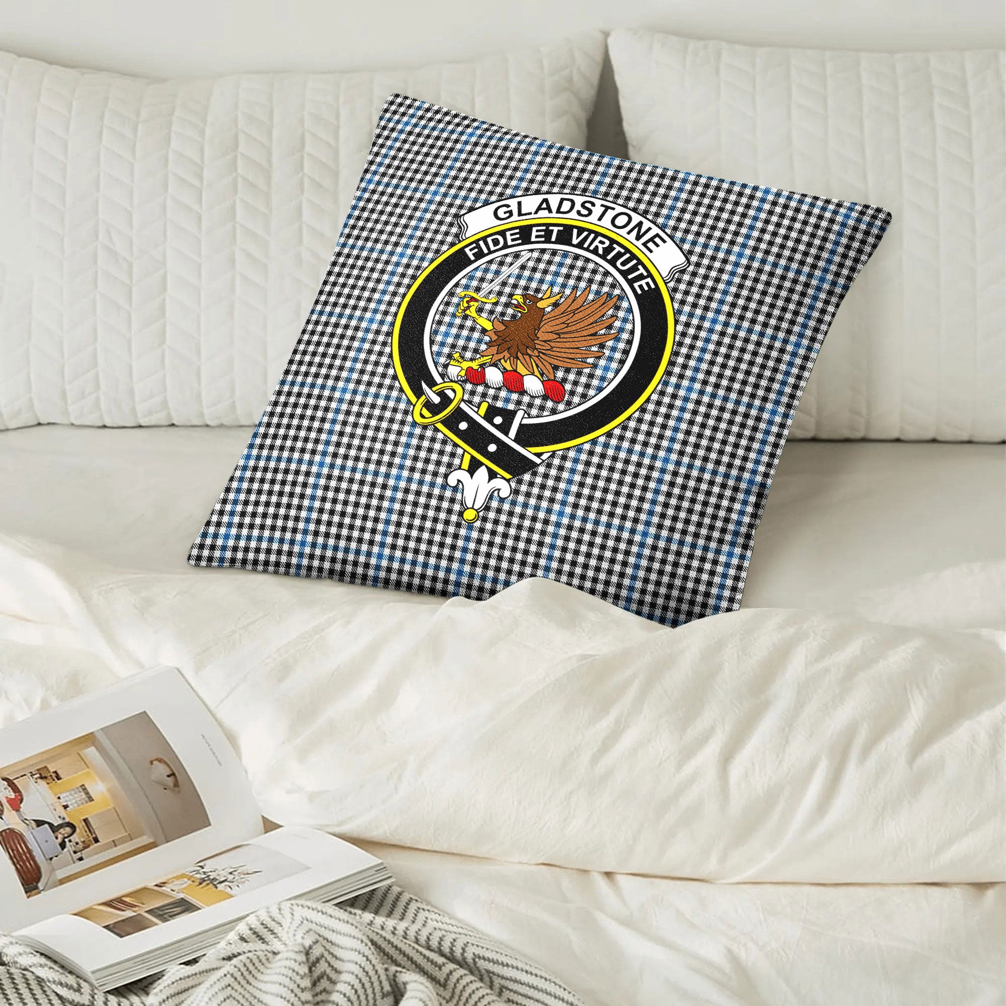 Gladstone Tartan Crest Pillow Cover