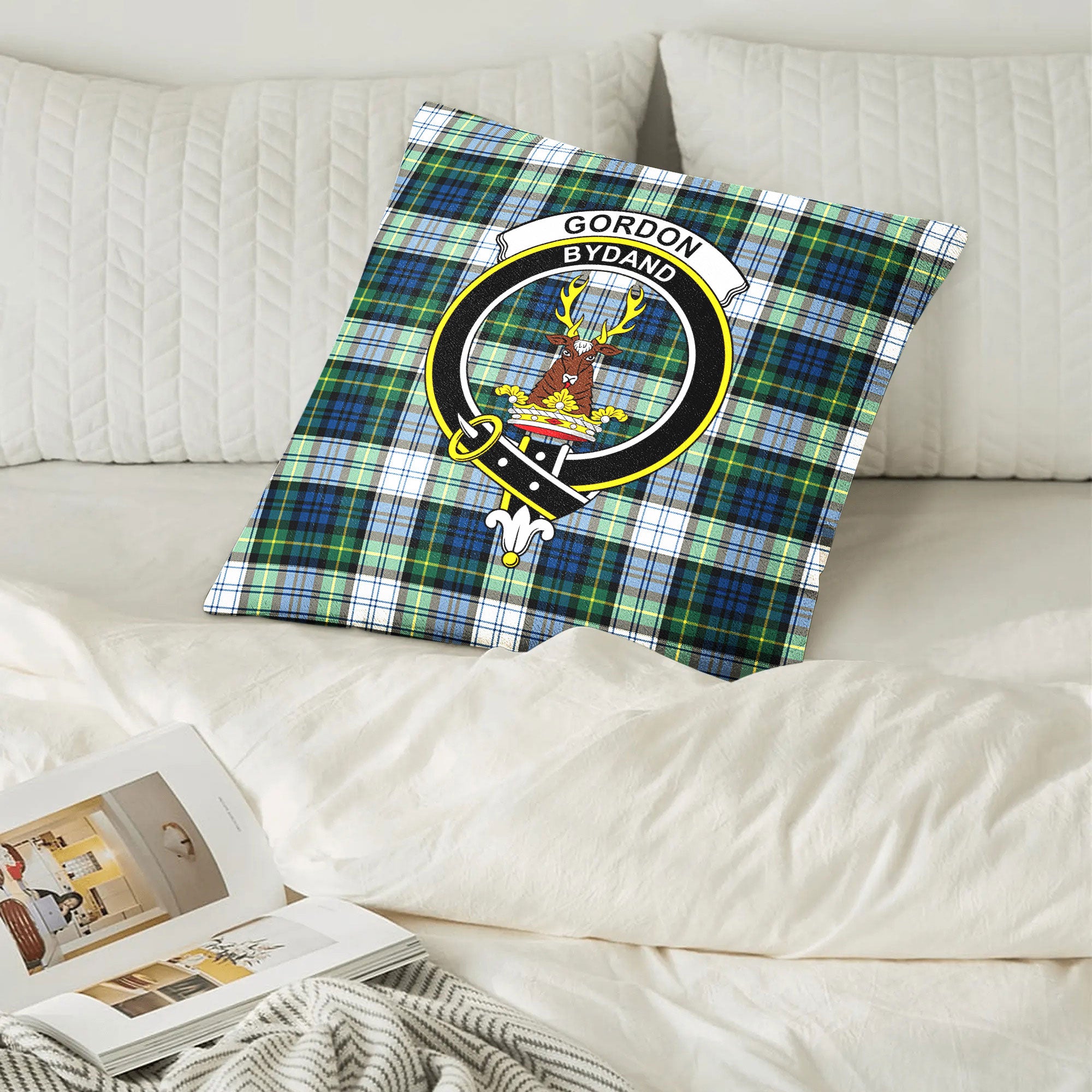 Gordon Dress Ancient Tartan Crest Pillow Cover