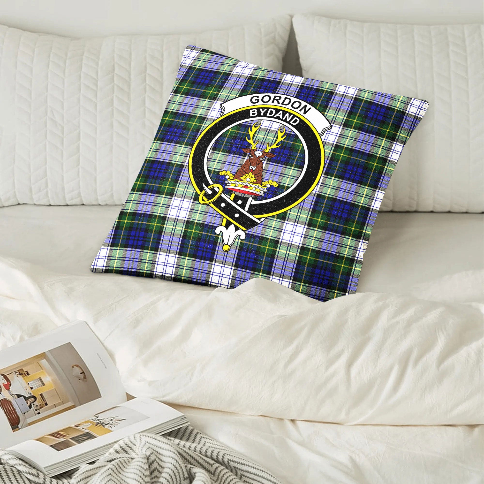 Gordon Dress Modern Tartan Crest Pillow Cover