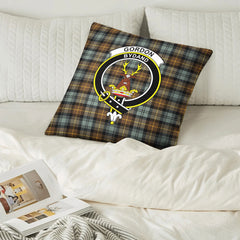 Gordon Weathered Tartan Crest Pillow Cover