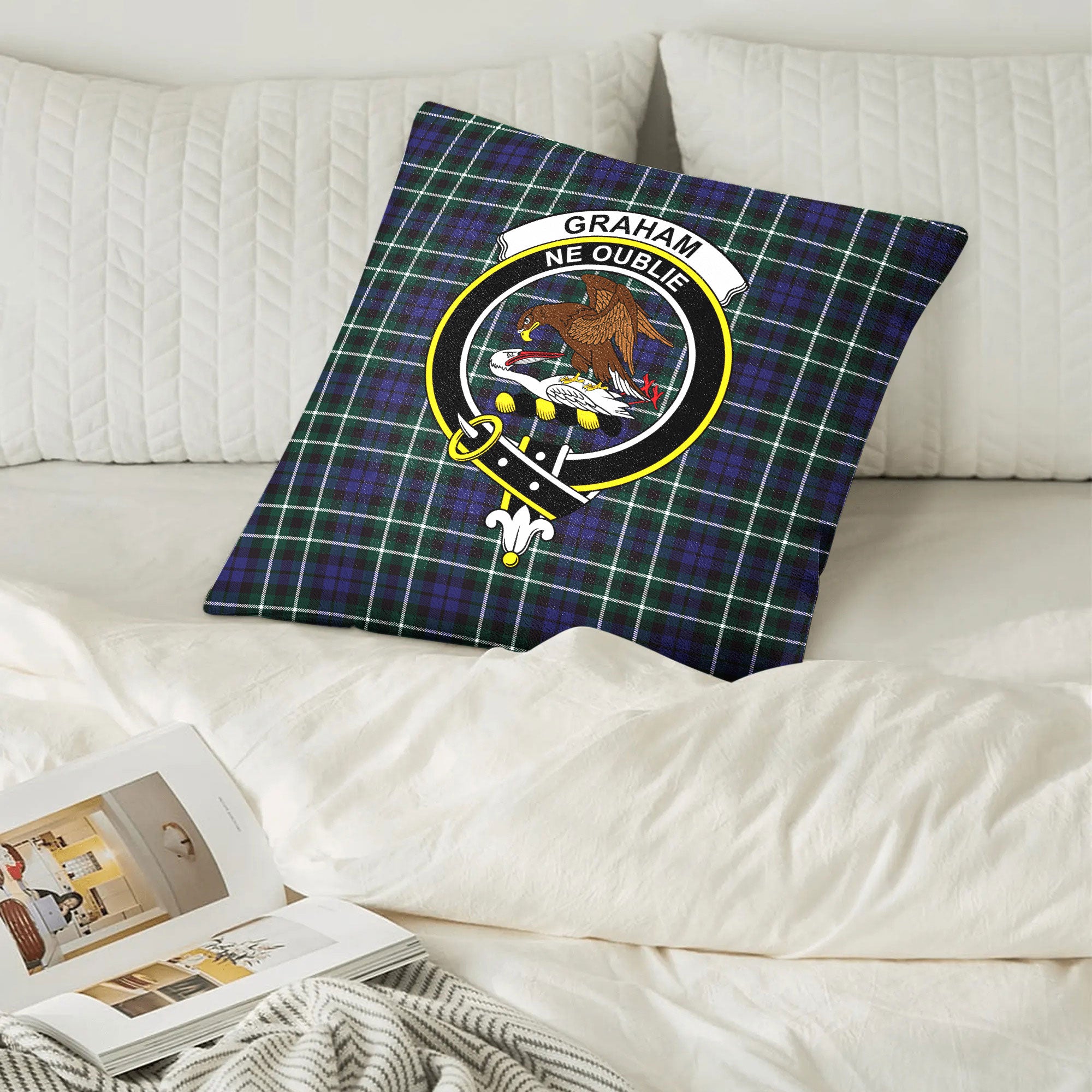 Graham of Montrose Modern Tartan Crest Pillow Cover