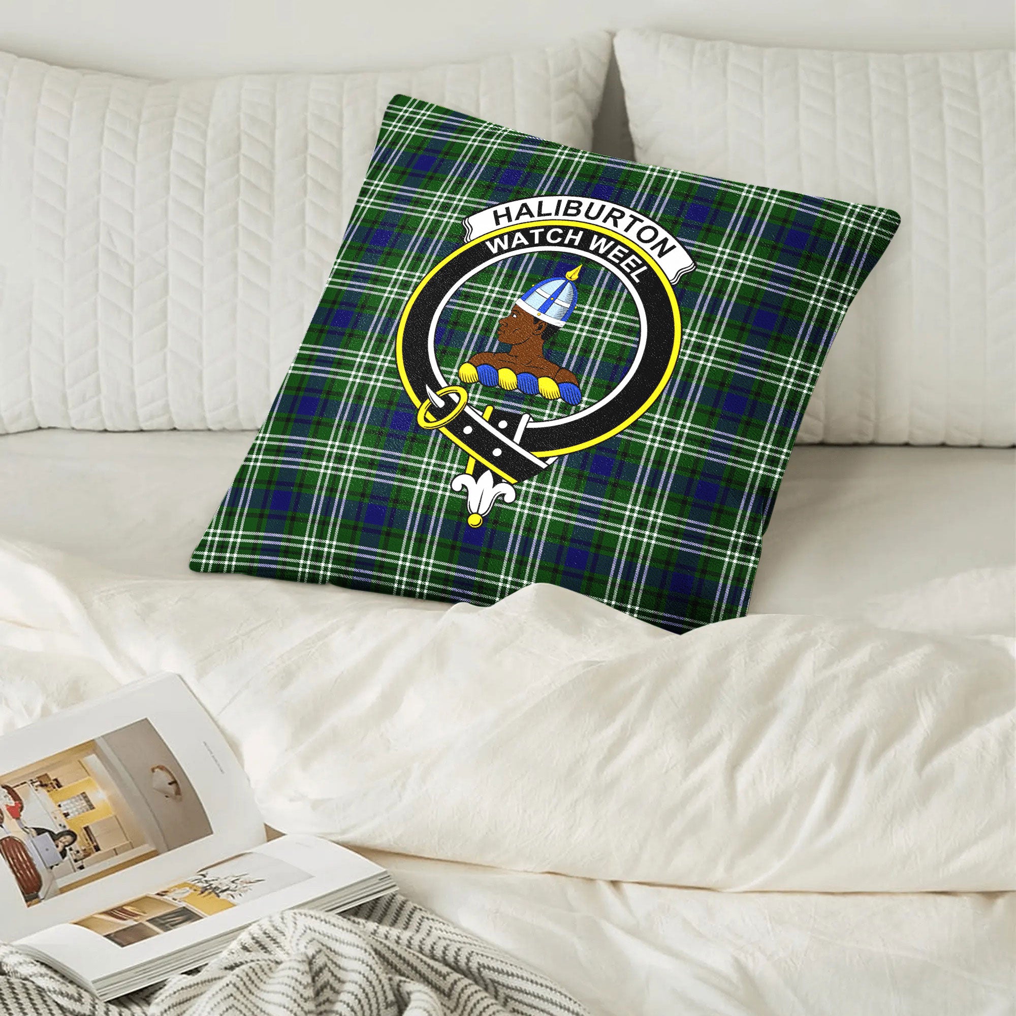 Haliburton Tartan Crest Pillow Cover