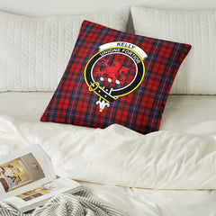 Kelly of Sleat Red Tartan Crest Pillow Cover