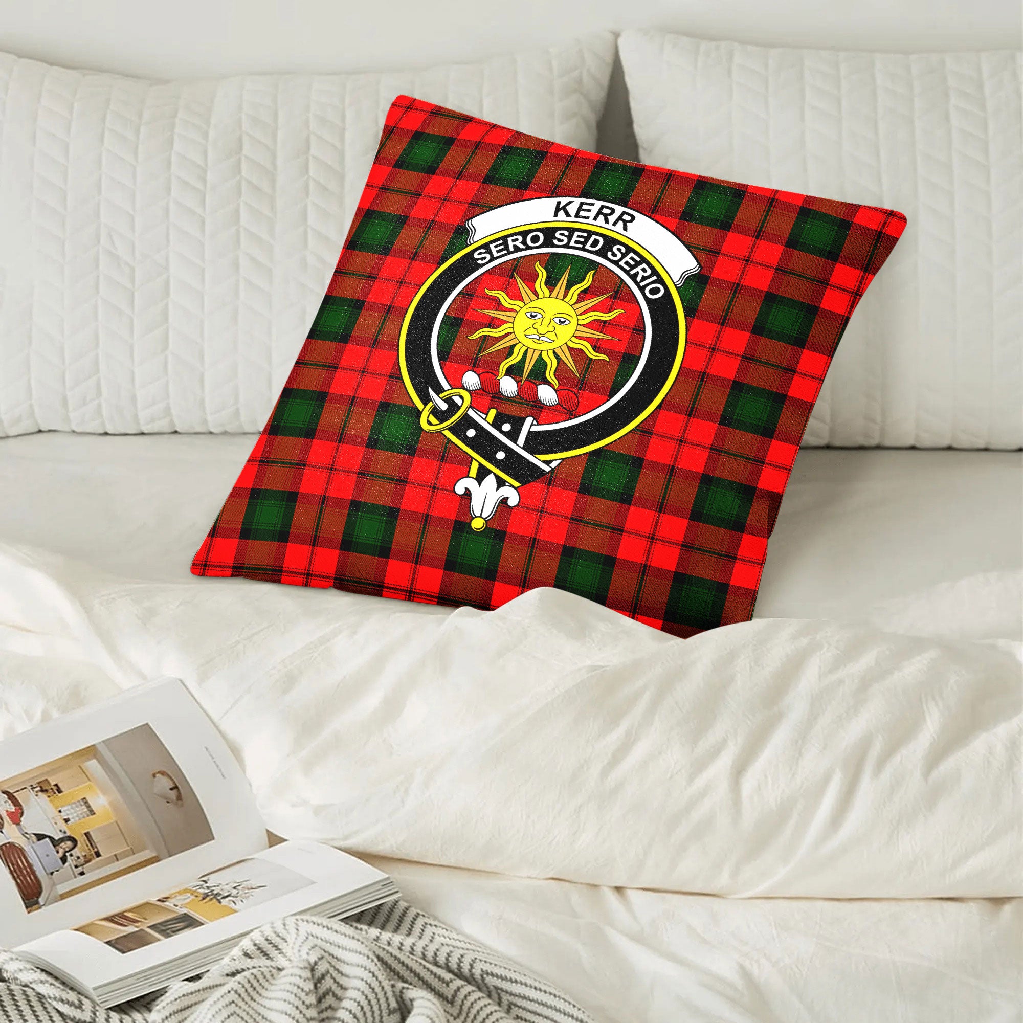 Kerr Modern Tartan Crest Pillow Cover