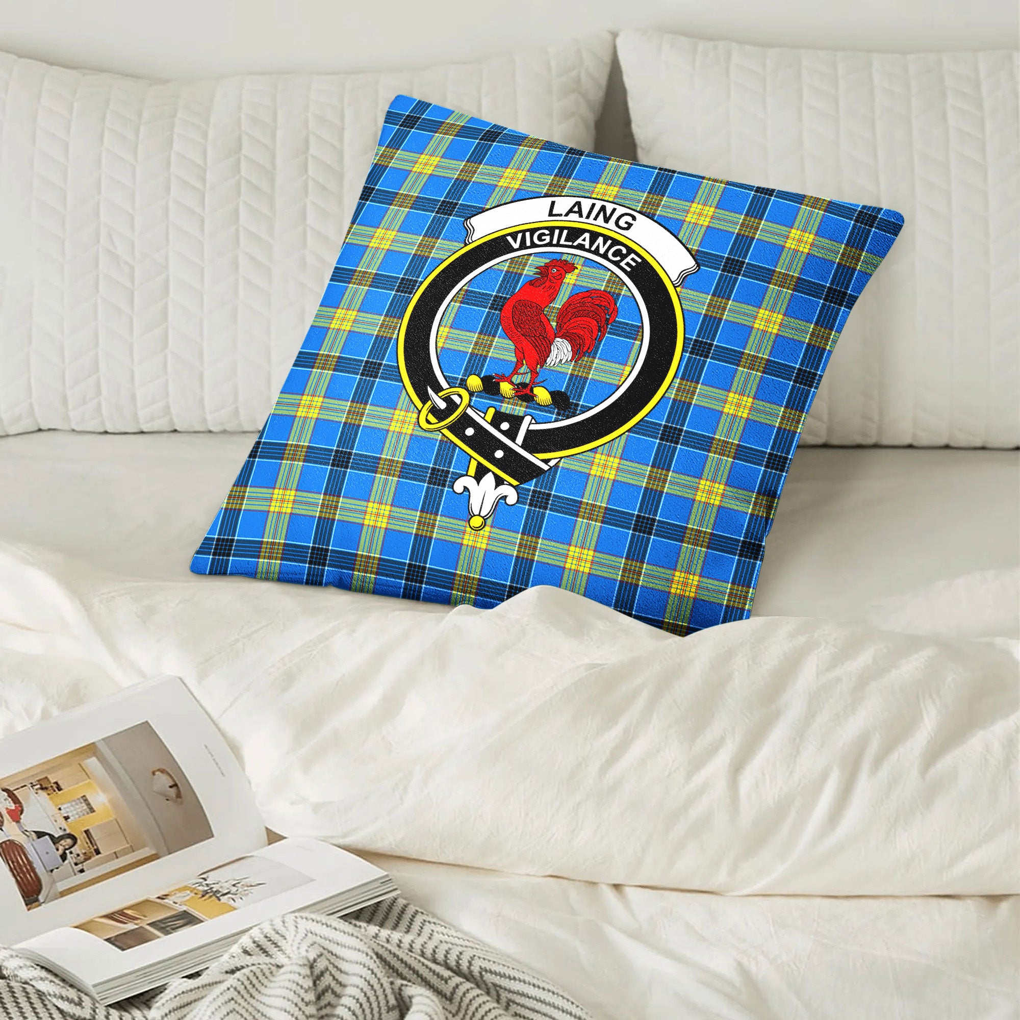 Laing Tartan Crest Pillow Cover