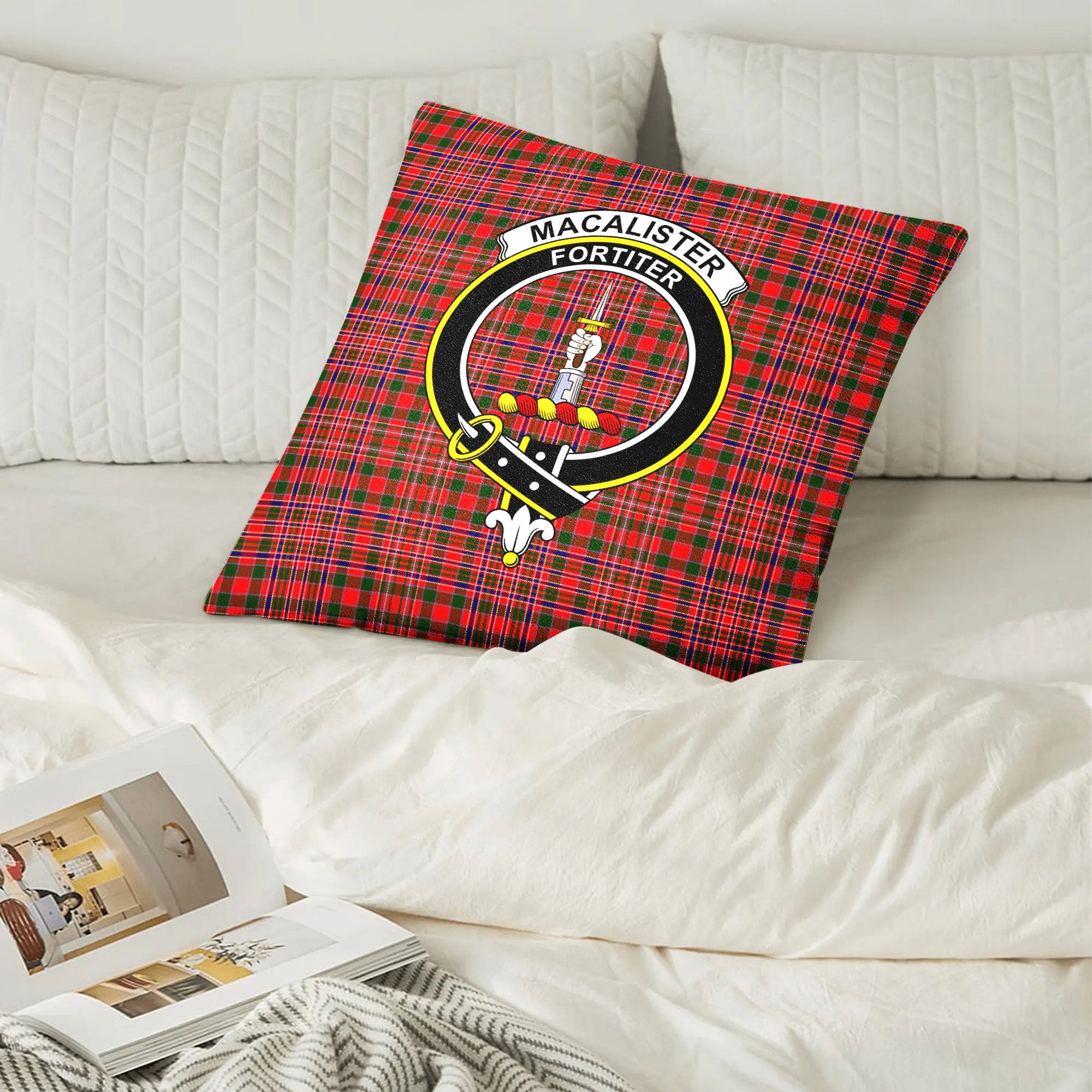 MacAlister Modern Tartan Crest Pillow Cover