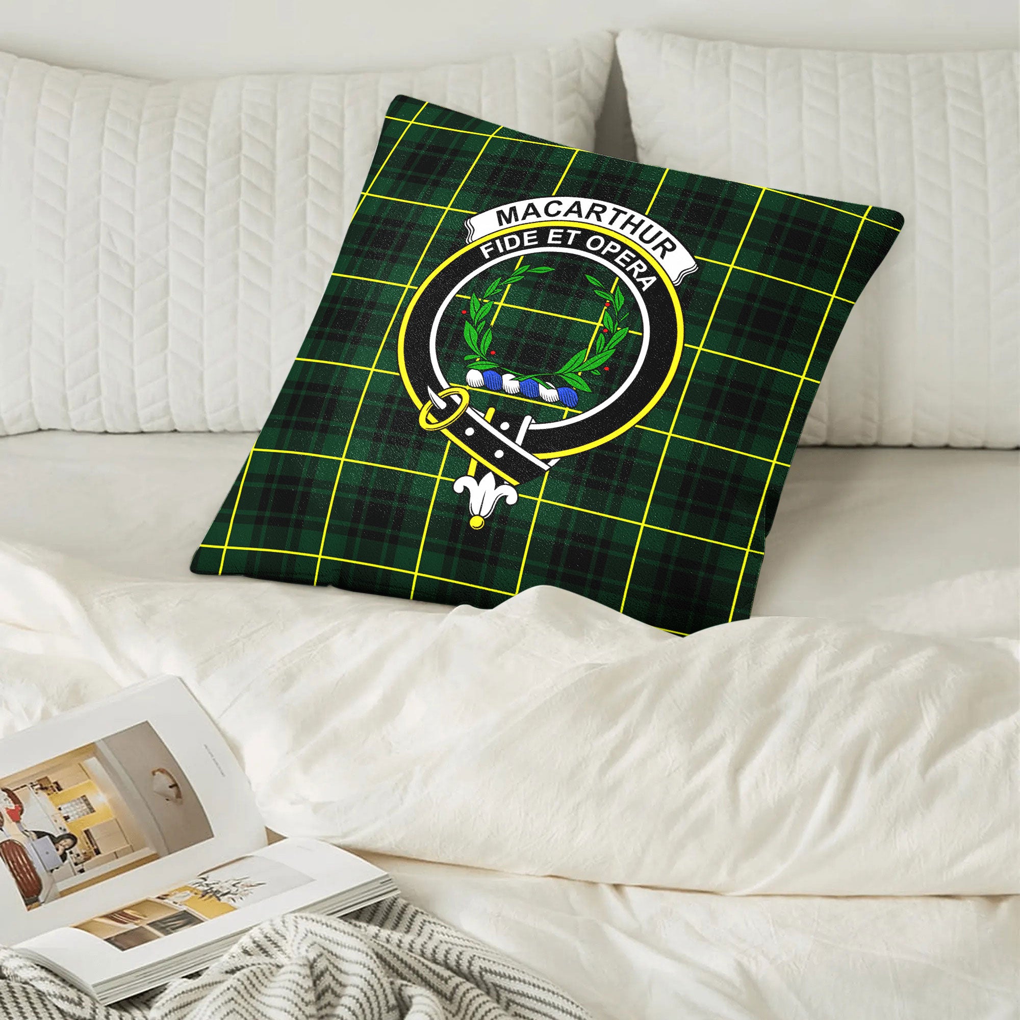 MacArthur Modern Tartan Crest Pillow Cover