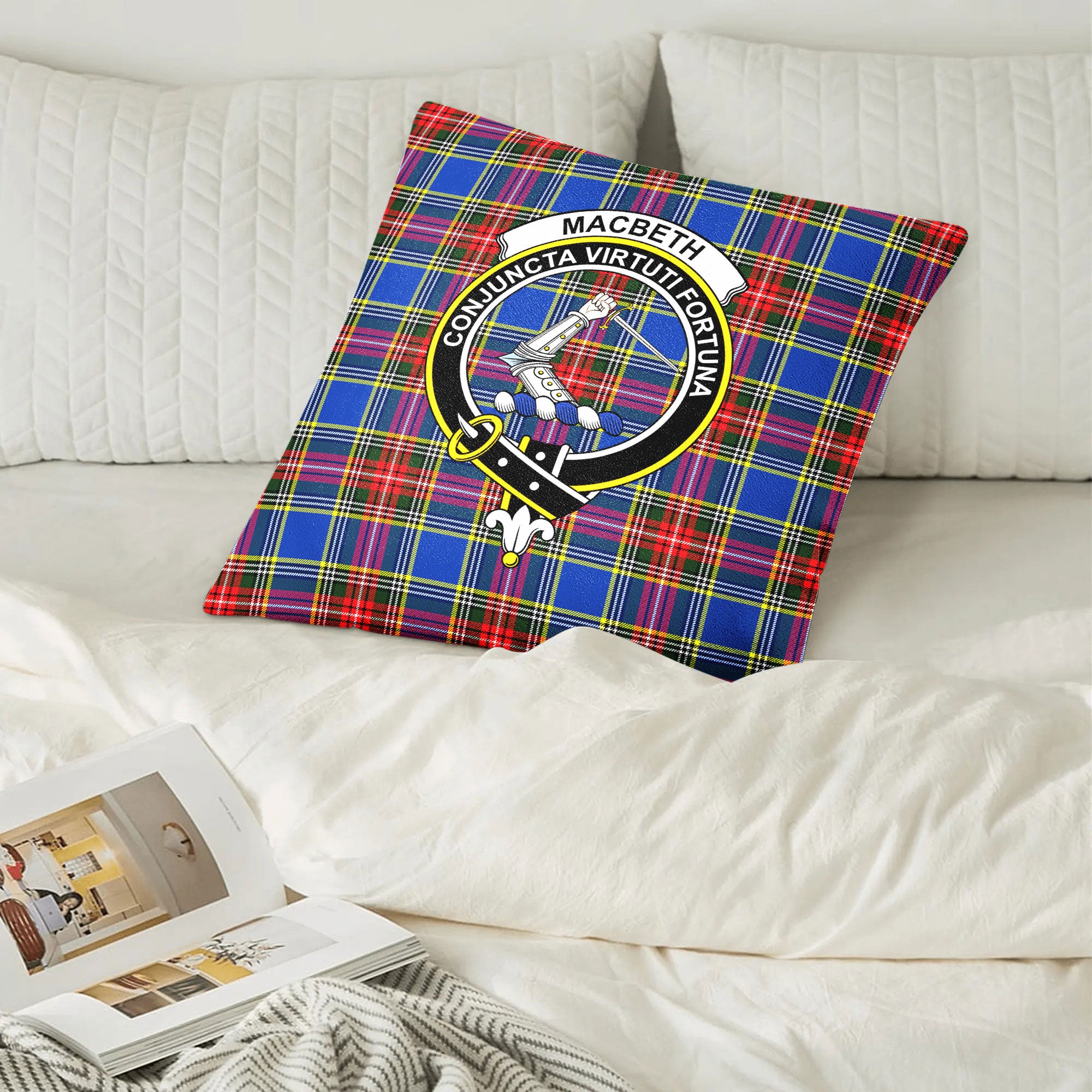 MacBeth Modern Tartan Crest Pillow Cover