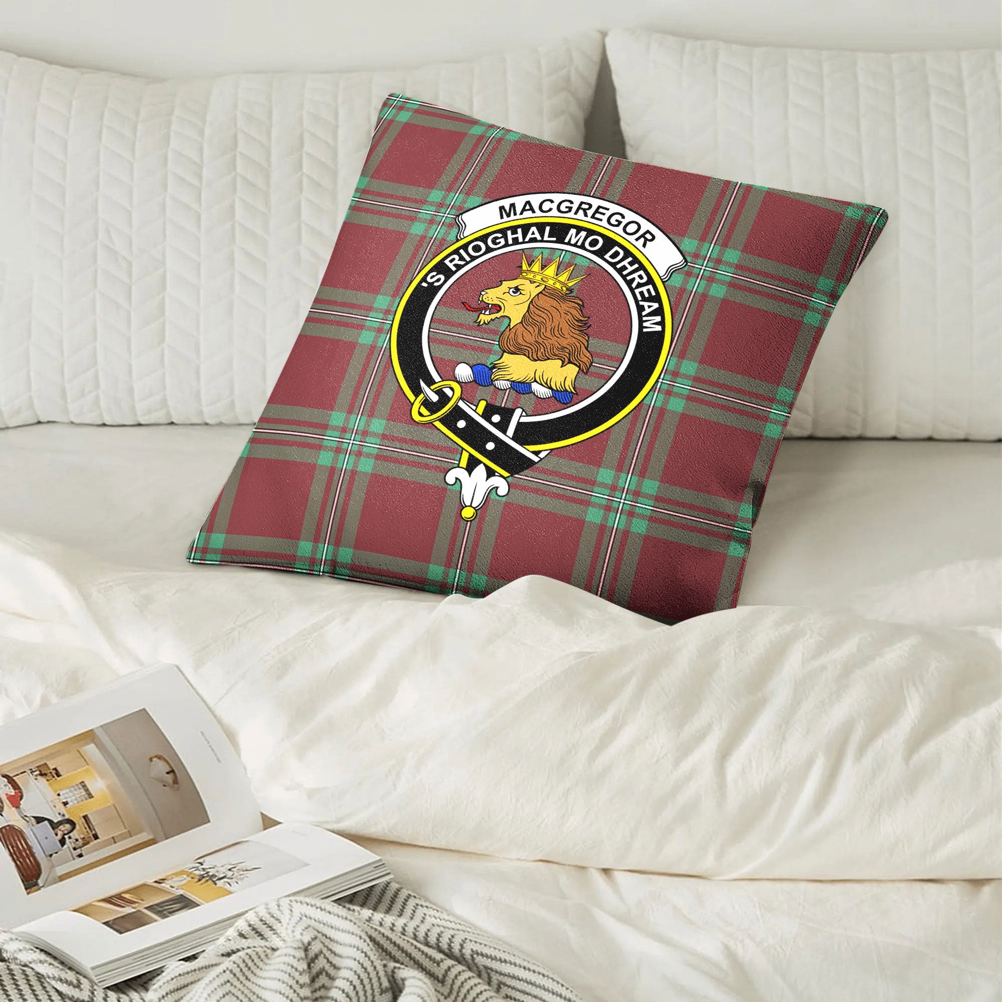 MacGregor Hunting Ancient Tartan Crest Pillow Cover