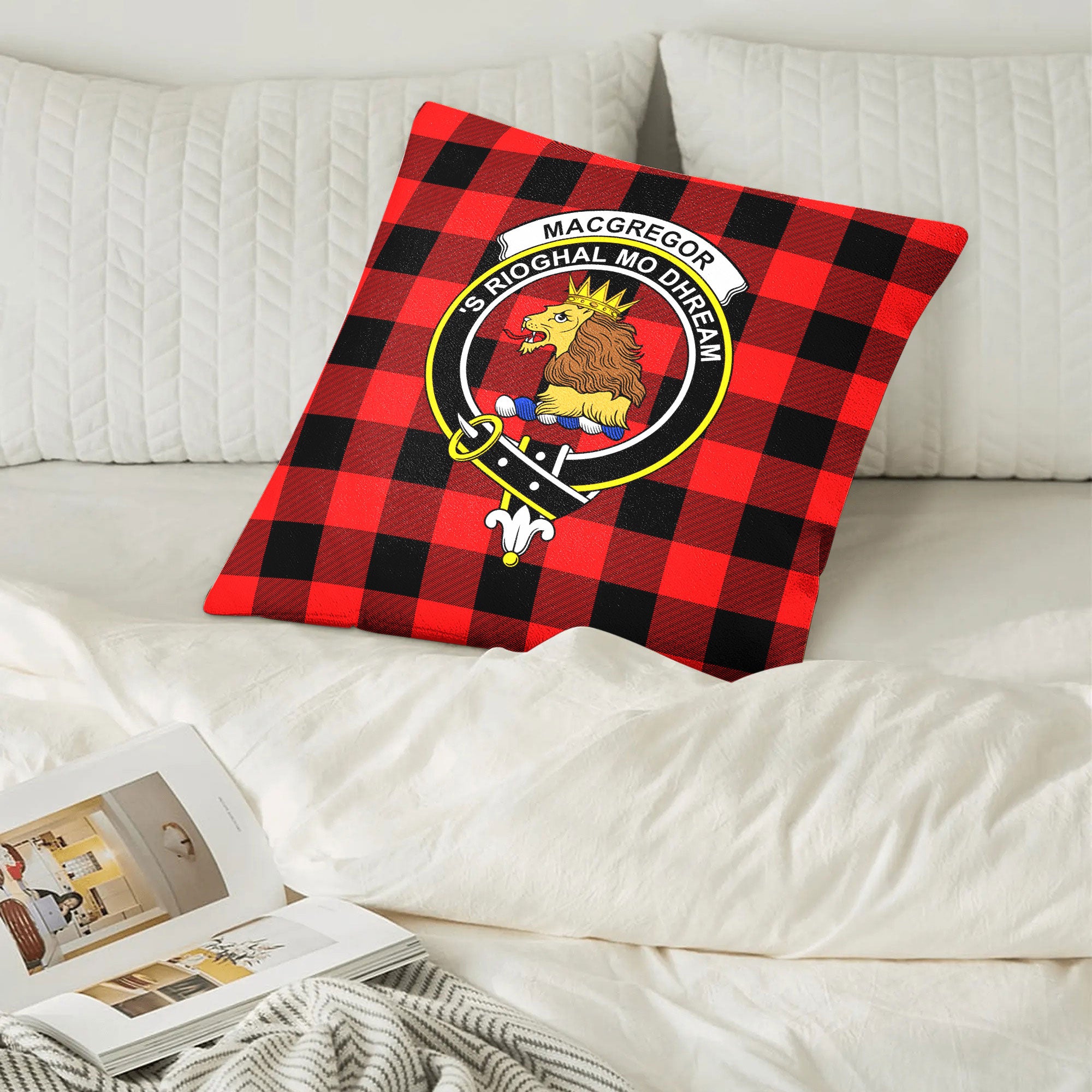 MacGregor Rob Roy Modern Tartan Crest Pillow Cover