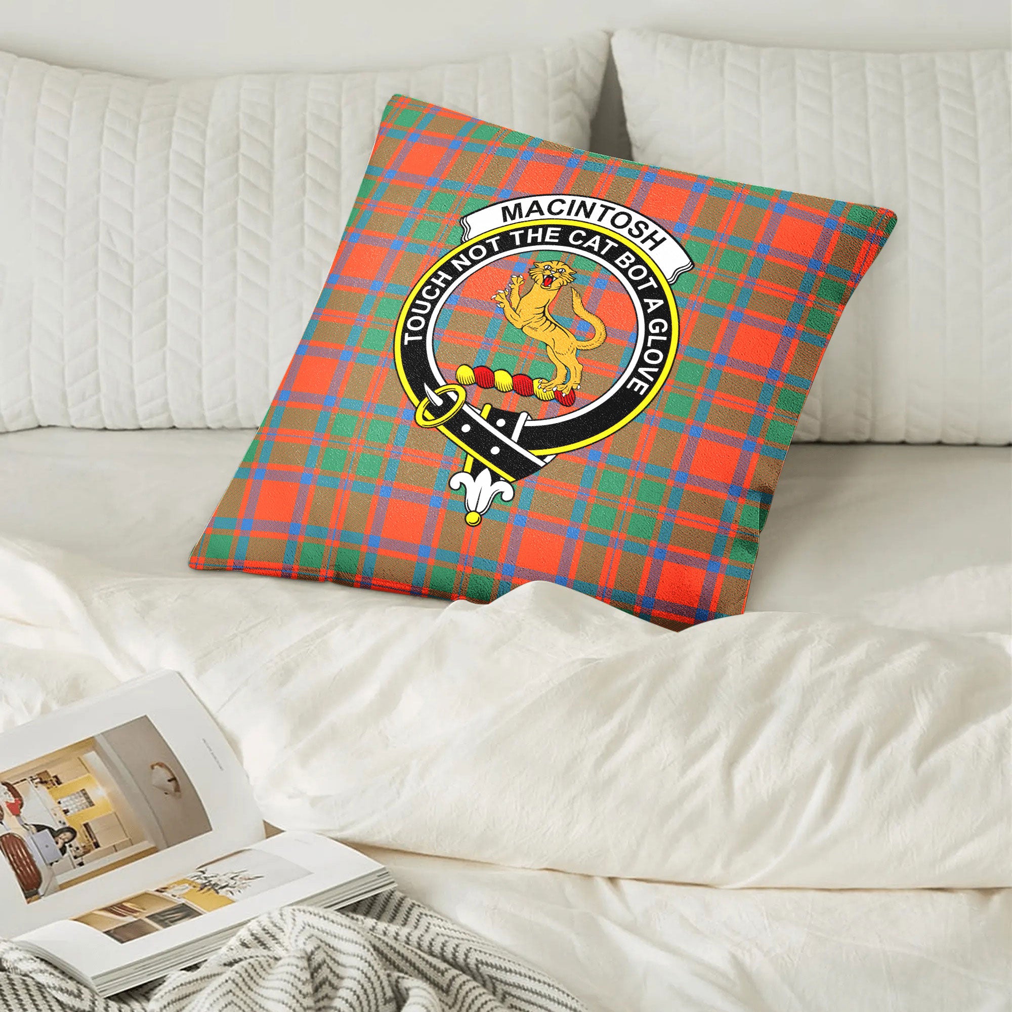 MacIntosh Ancient Tartan Crest Pillow Cover