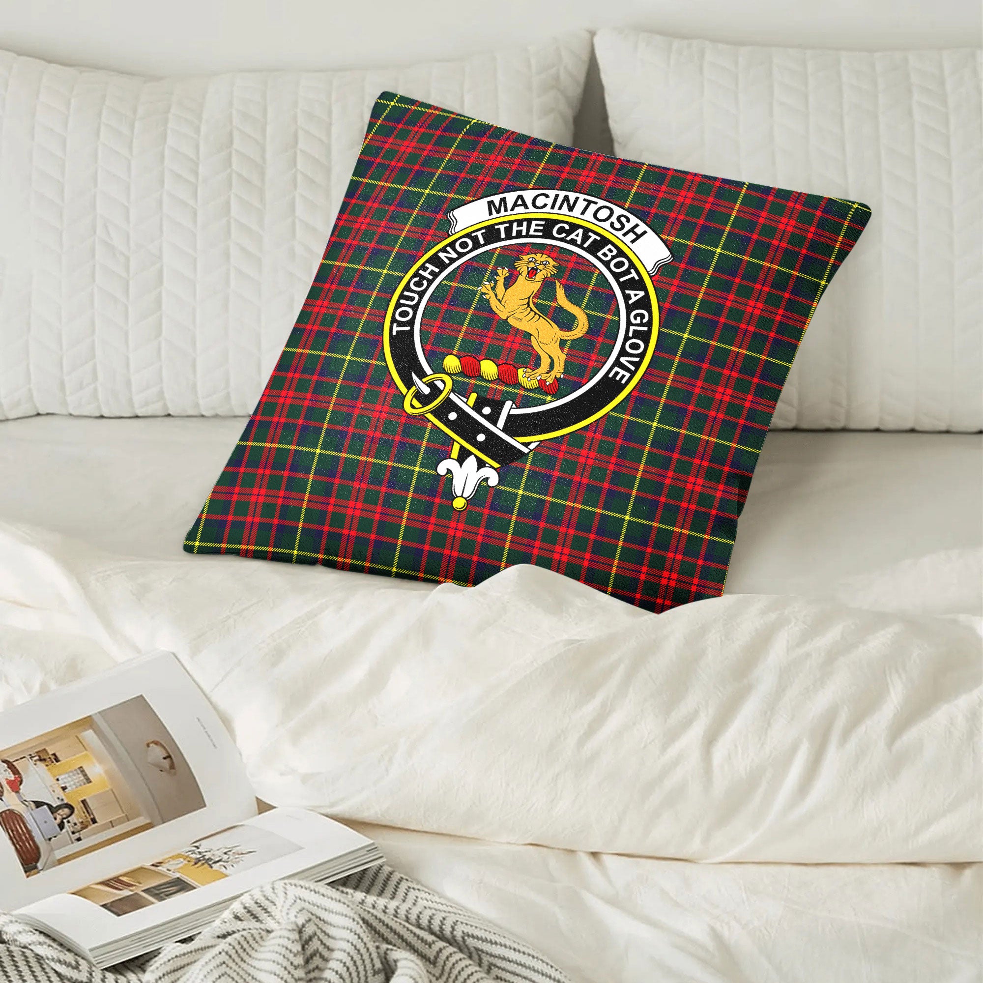 MacIntosh Hunting Modern Tartan Crest Pillow Cover