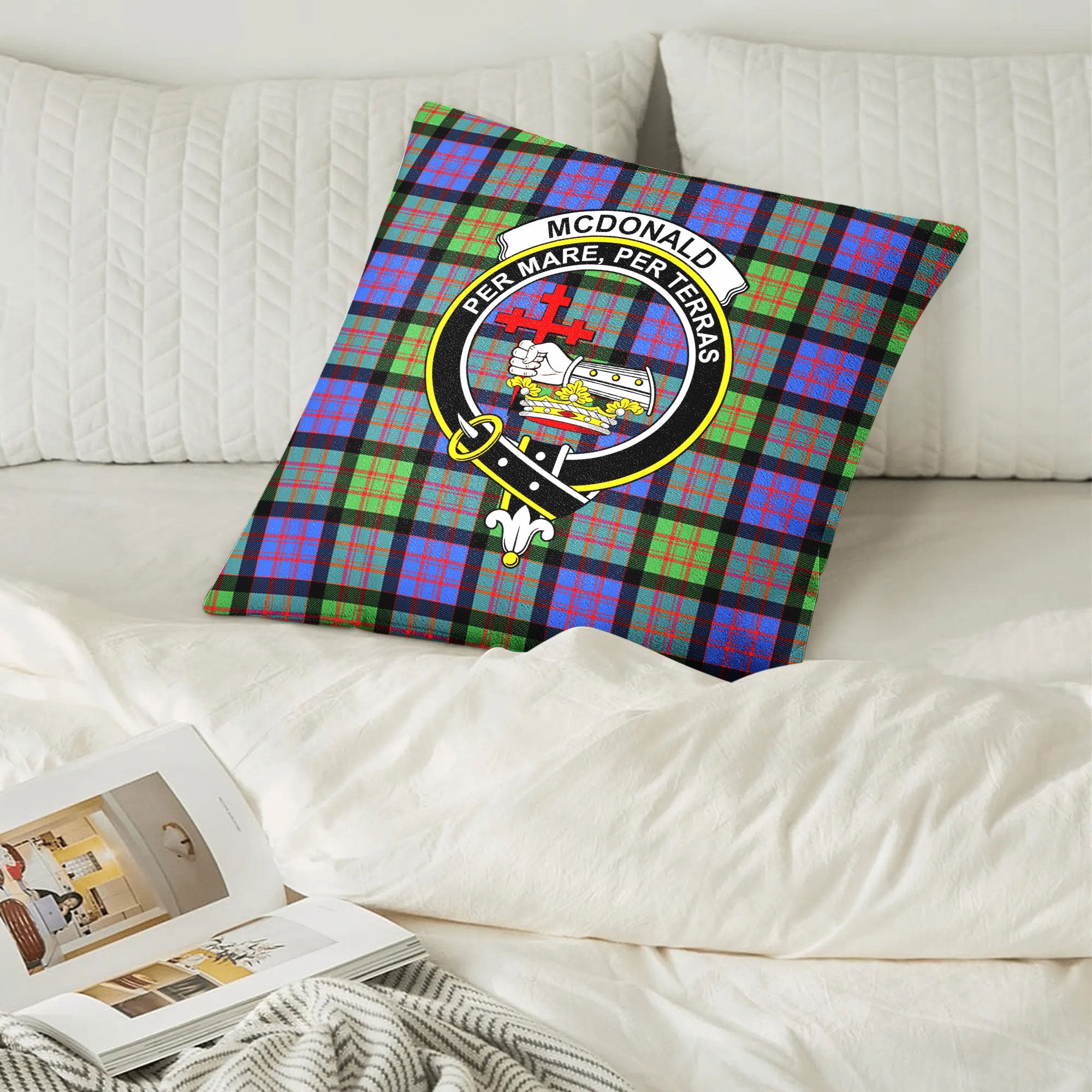 McDonald Ancient Tartan Crest Pillow Cover