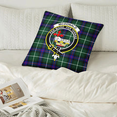 McDonald of the Isles Hunting Modern Tartan Crest Pillow Cover