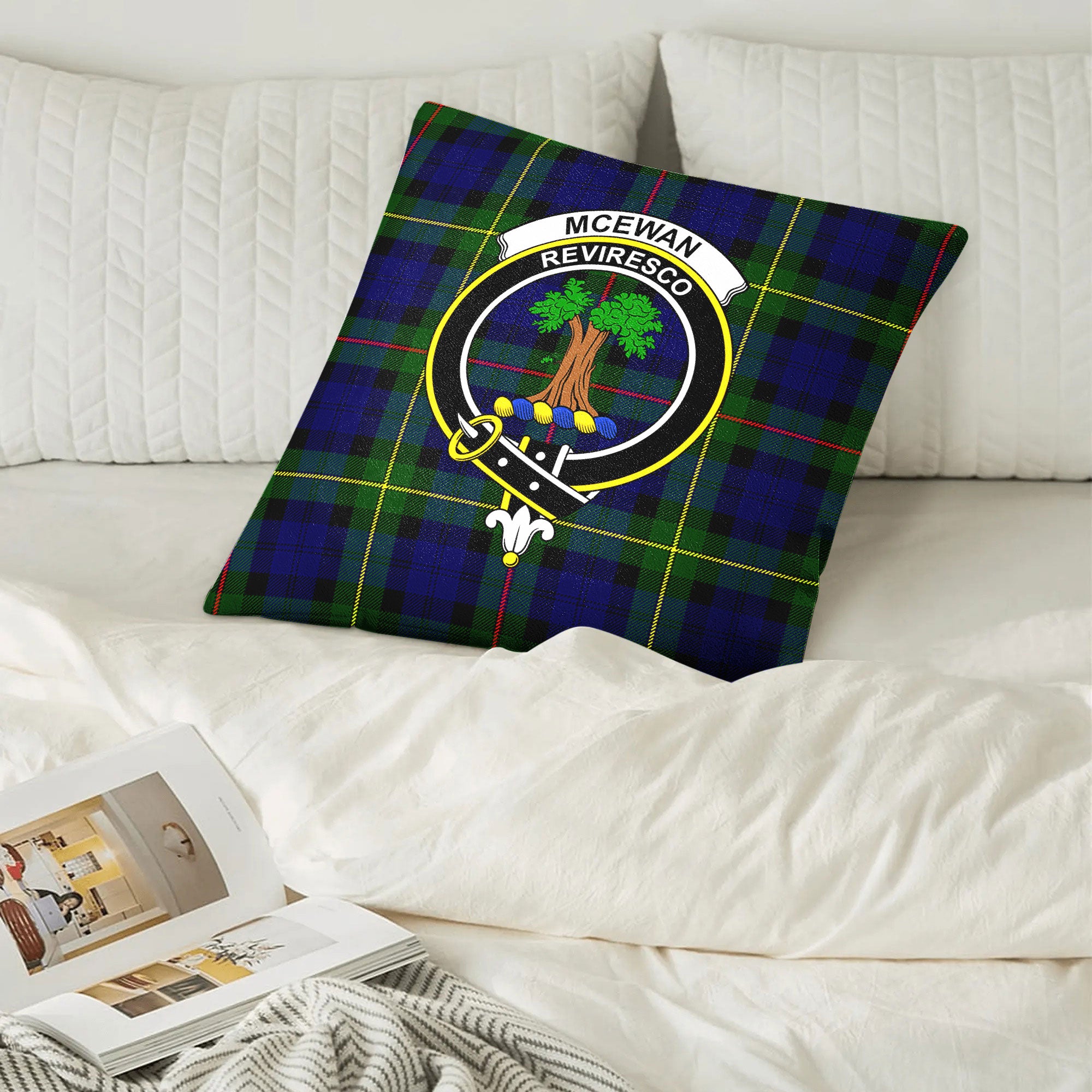 McEwan Modern Tartan Crest Pillow Cover