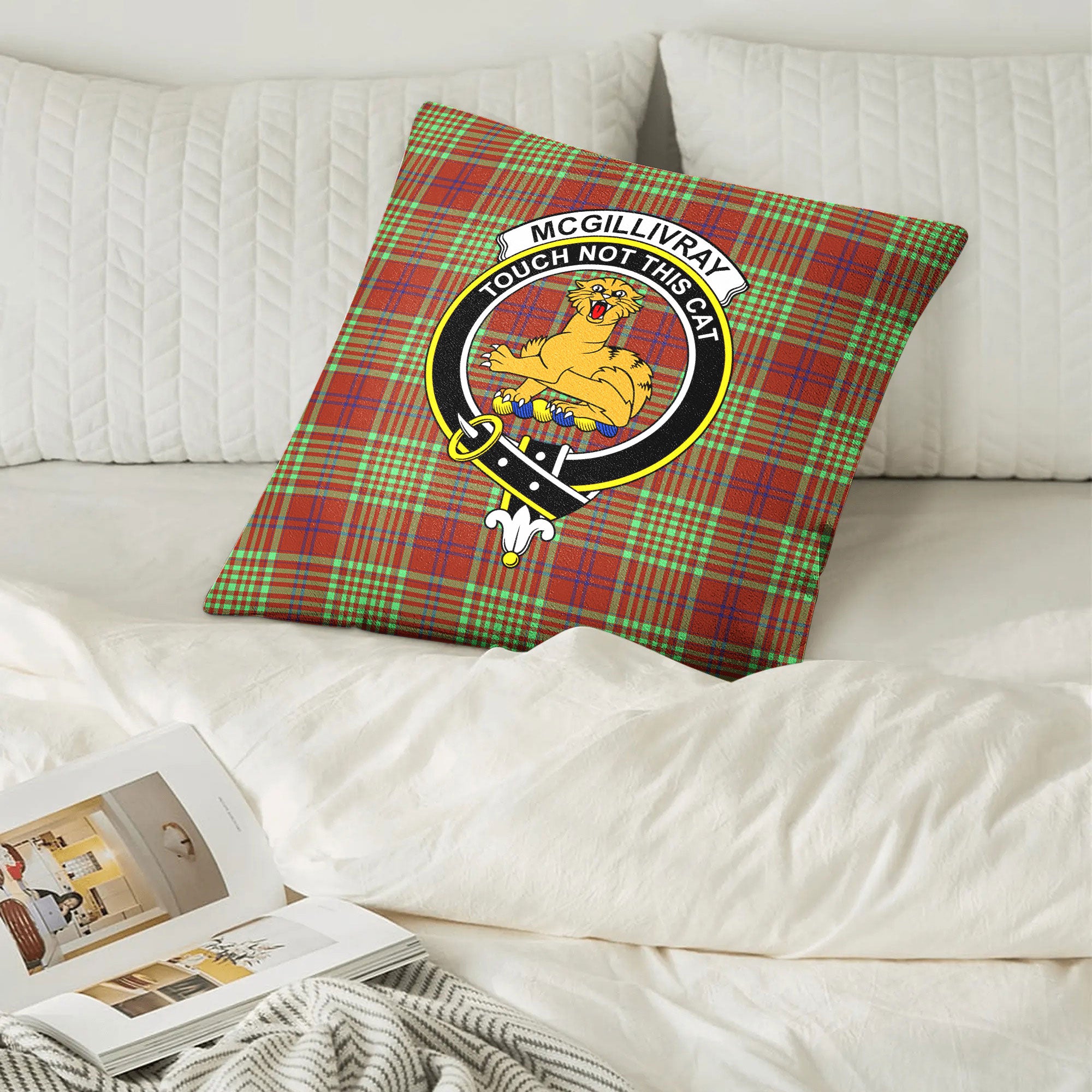 McGillivray Hunting Ancient Tartan Crest Pillow Cover