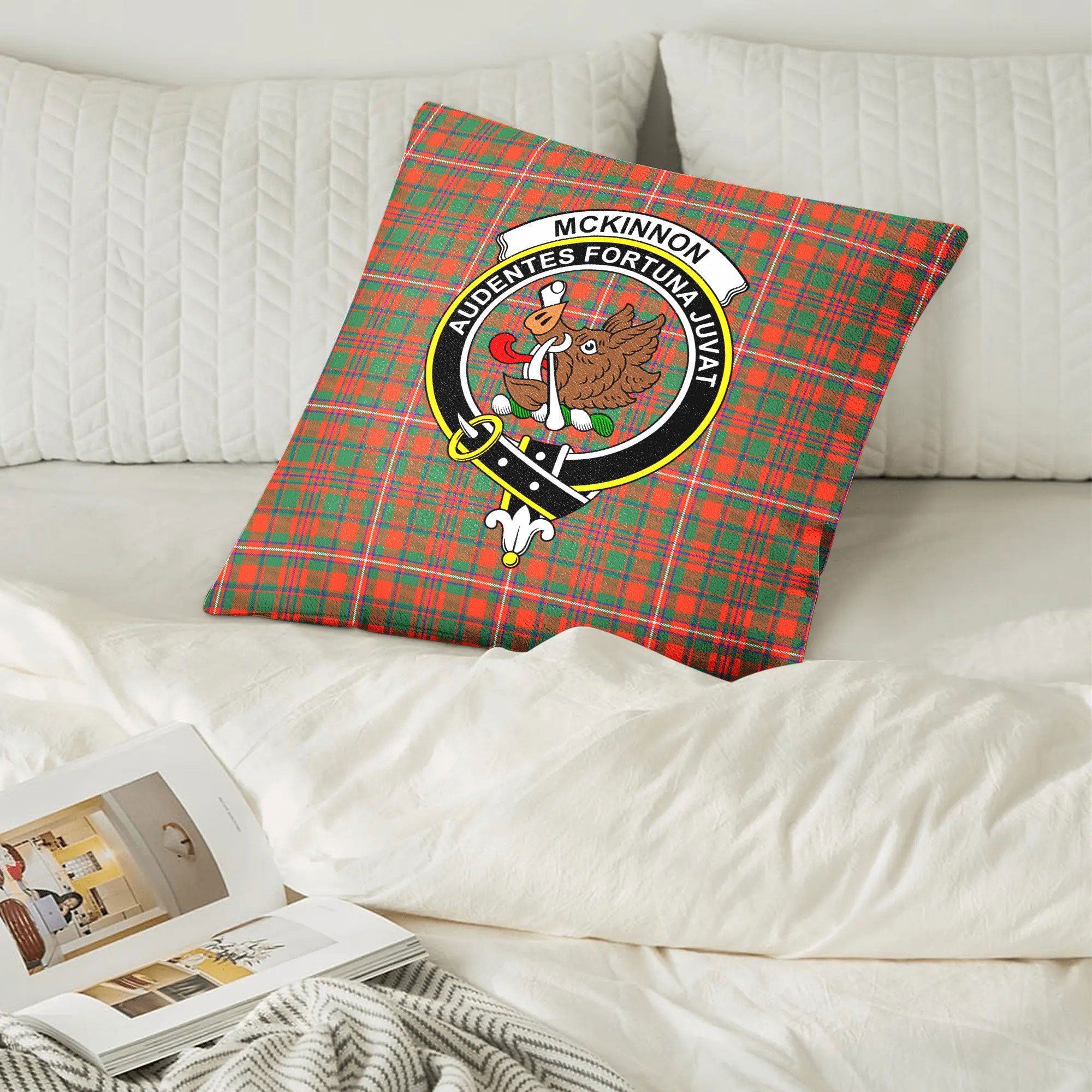 McKinnon Ancient Tartan Crest Pillow Cover