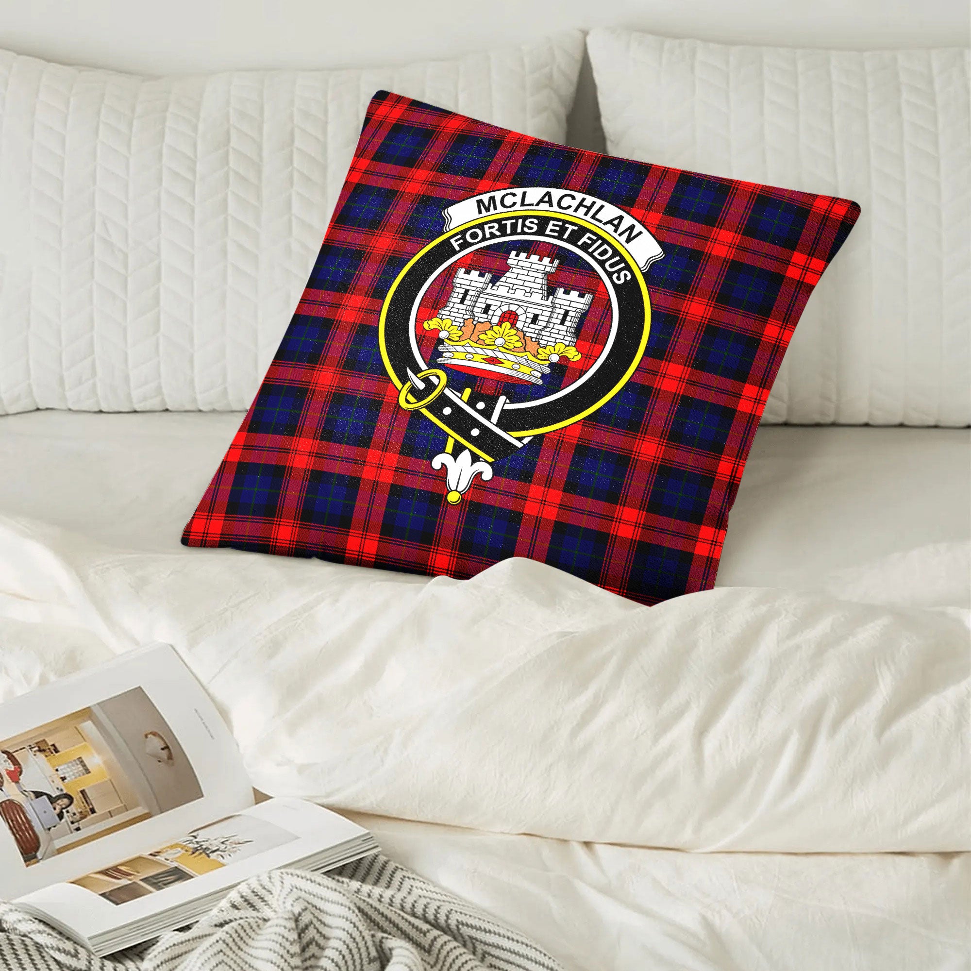 McLachlan Modern Tartan Crest Pillow Cover